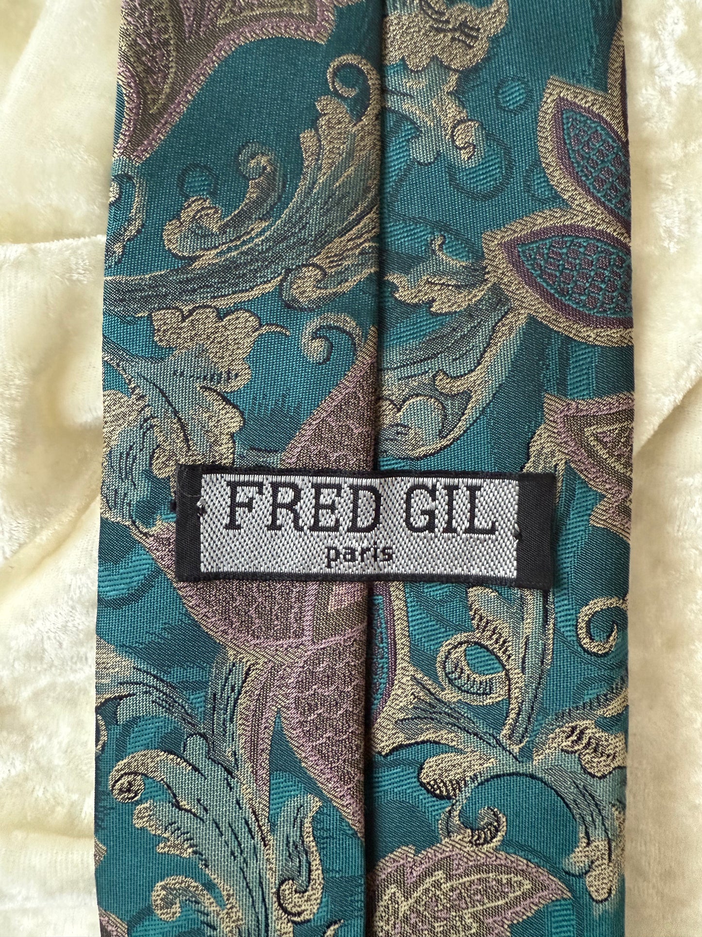 Cravate Fred Gil Paris motif floral