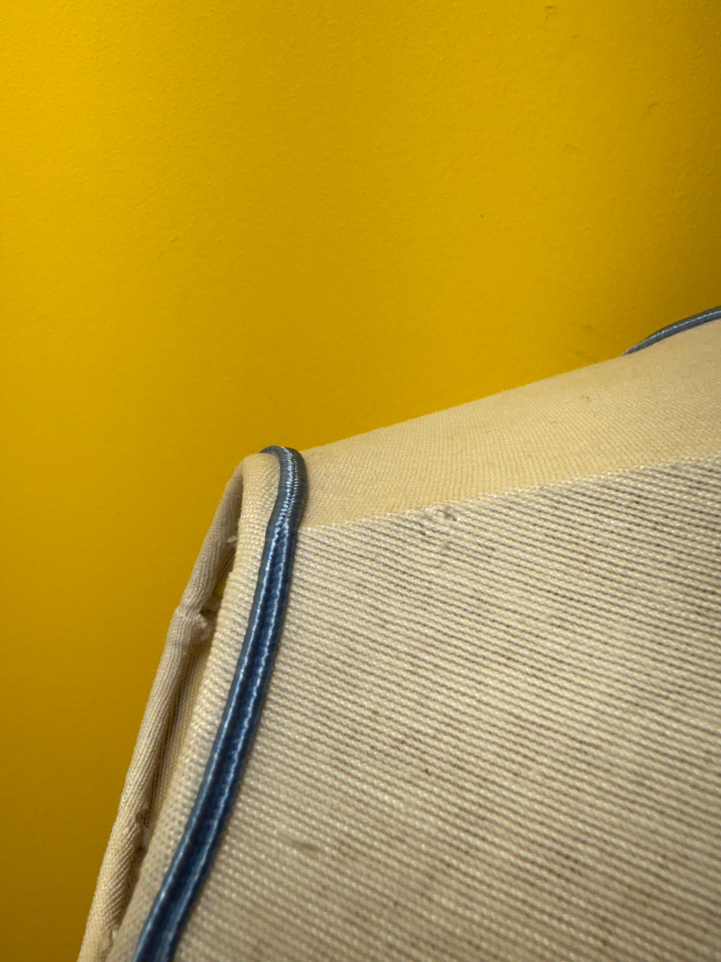 Lampe Mathias pied boules bleues en céramique avec abat jour-vintage