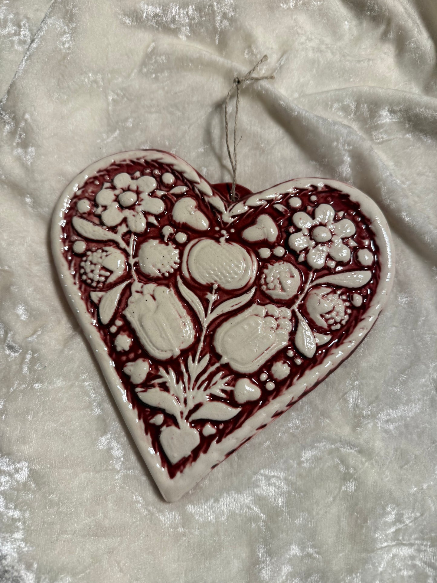 Suspension coeur en céramique