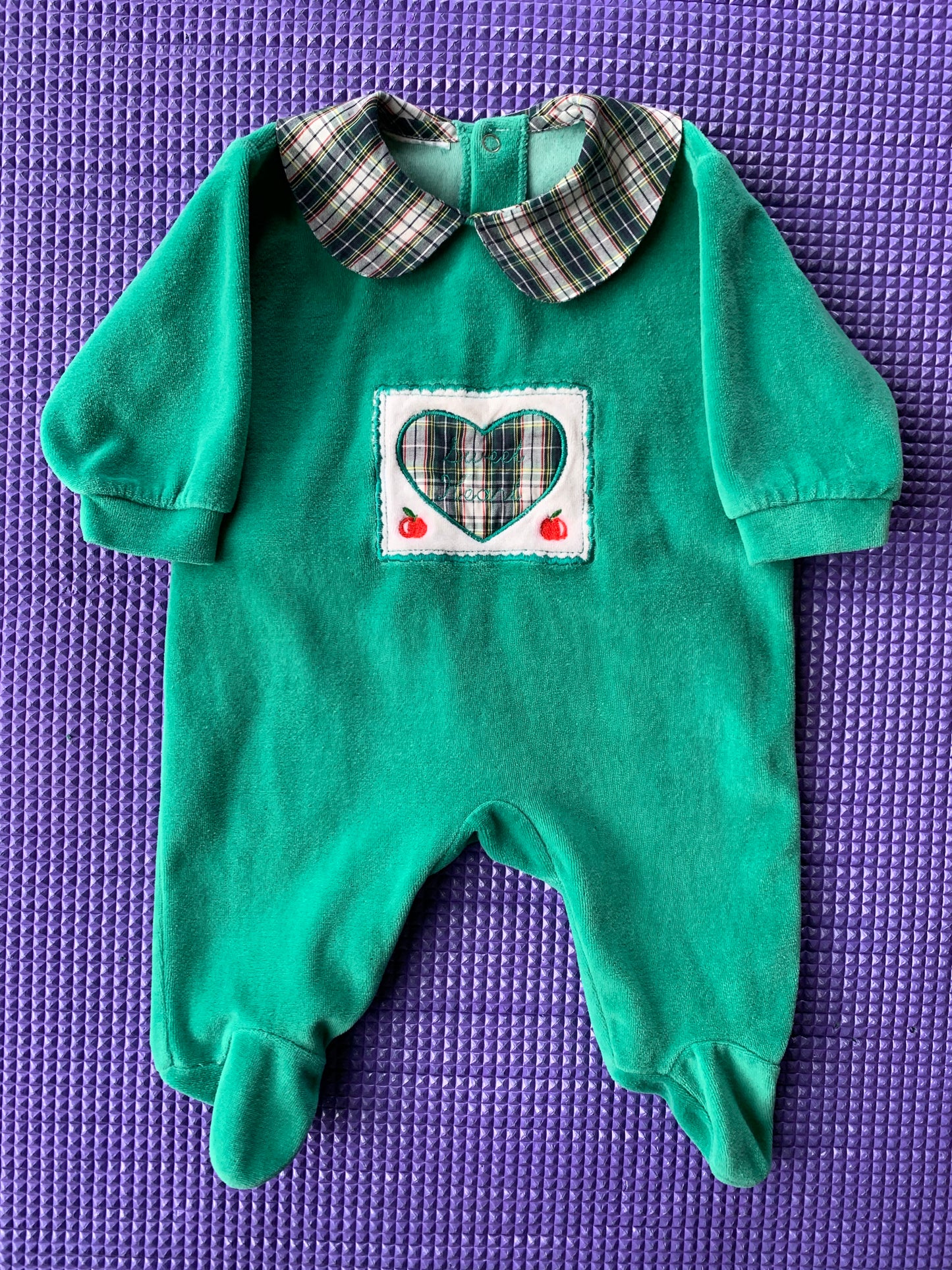 Pyjamas bébé vintage col à carreaux T.5-6 mois