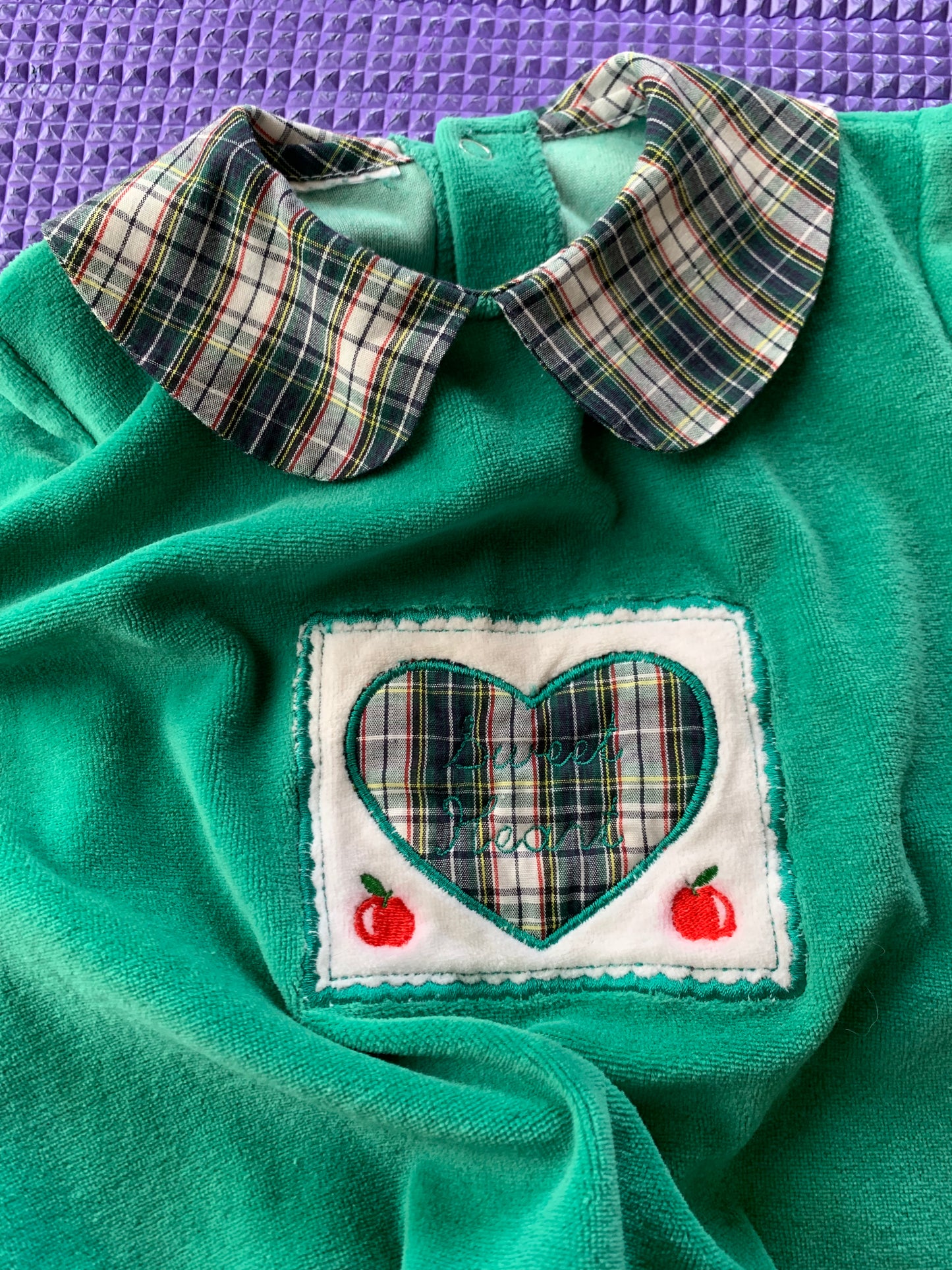 Pyjamas bébé vintage col à carreaux T.5-6 mois