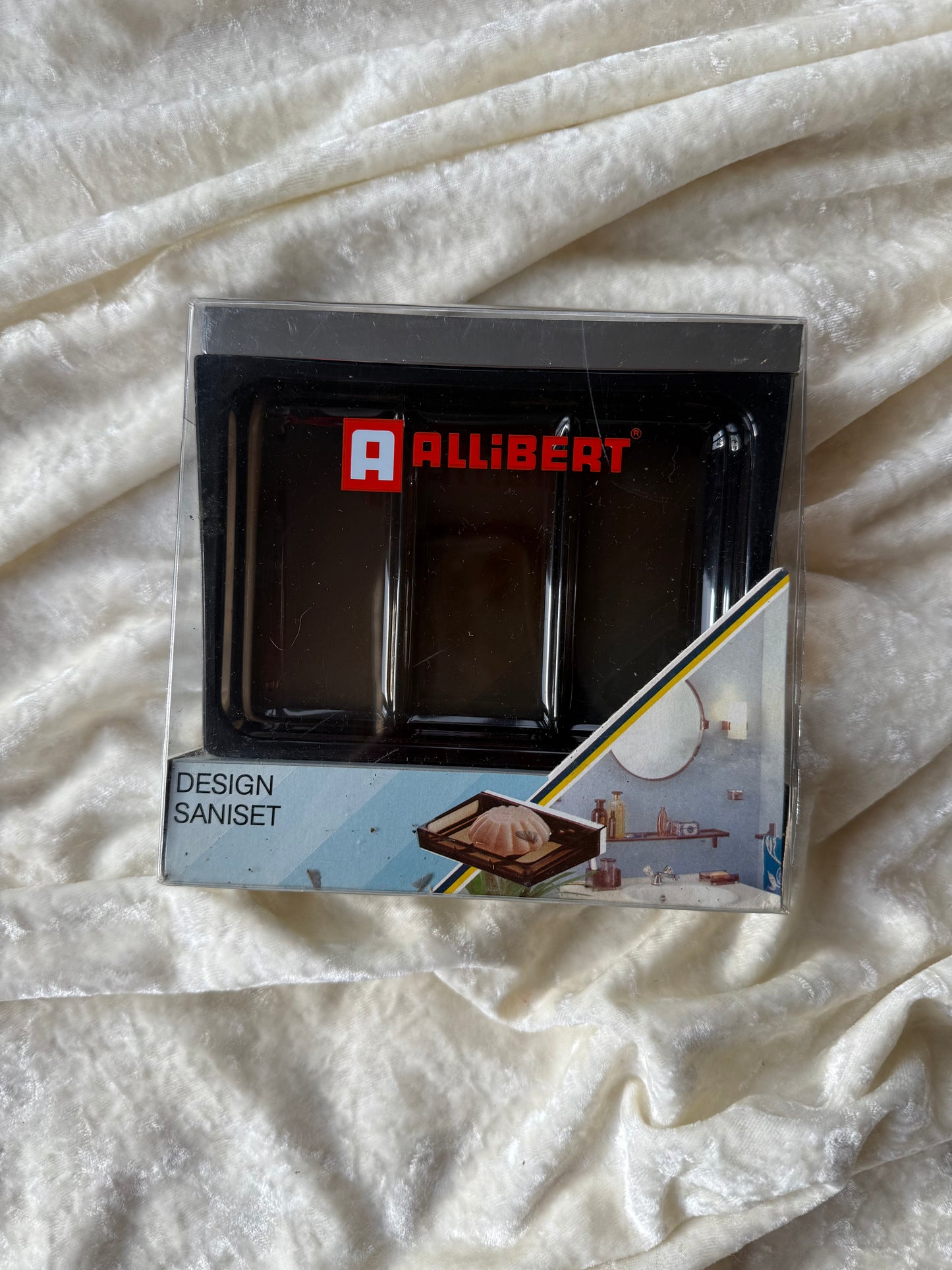 Porte savon en plexiglas ambré Allibert des années 70