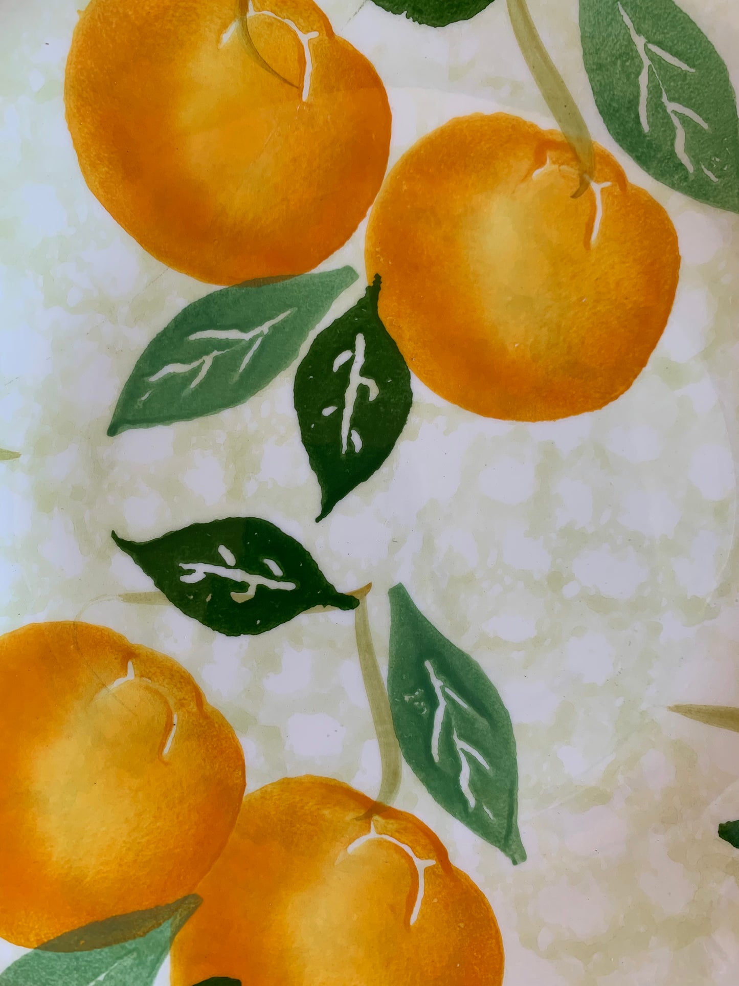 Deux assiettes plates motifs oranges Made in Italy