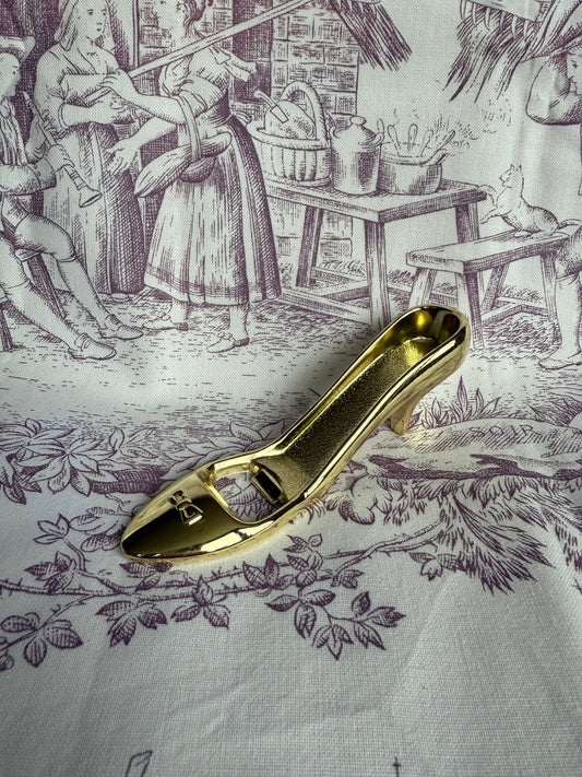 Décapsuleur escarpin en métal doré vintage