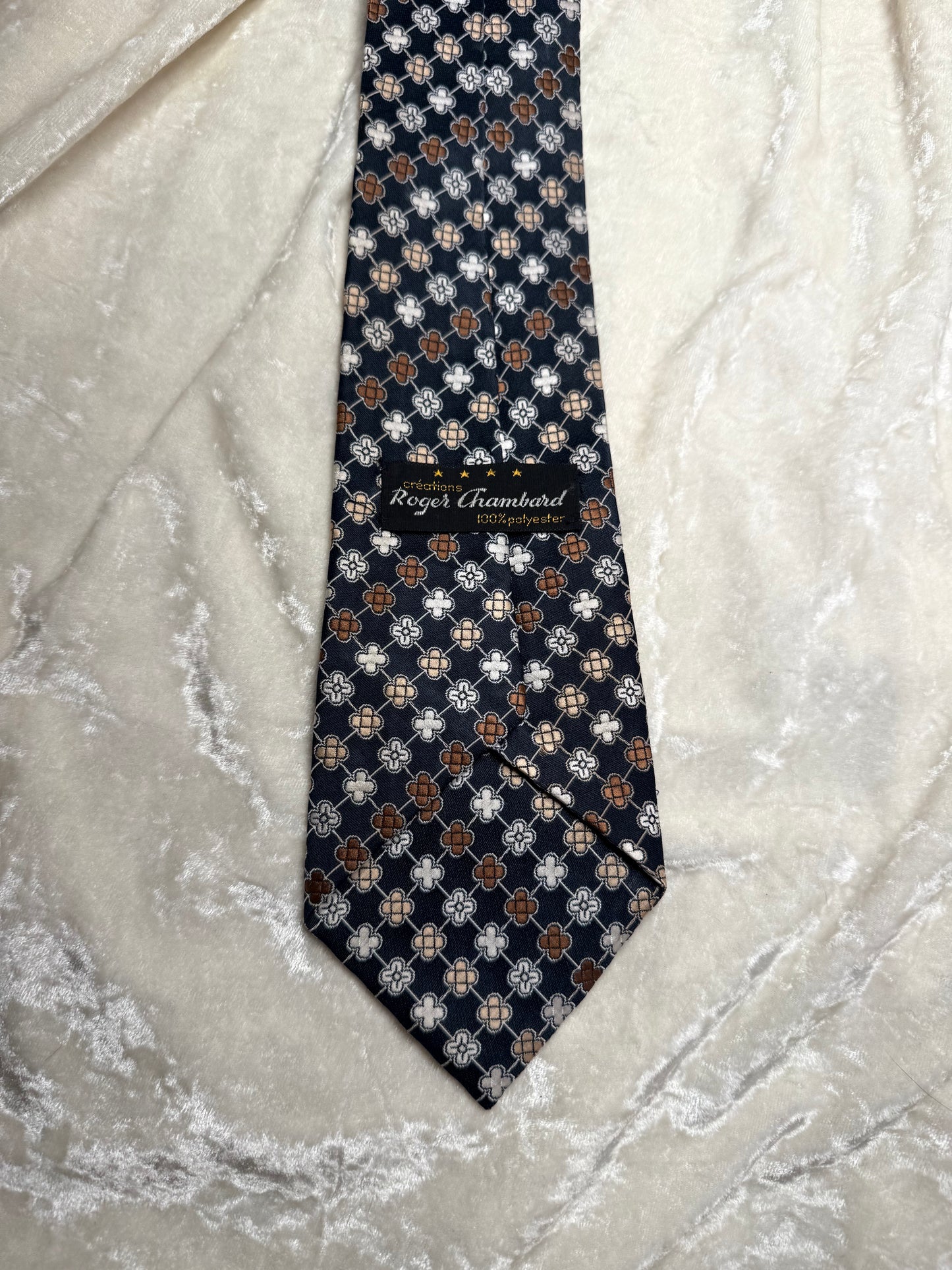 Cravate Roger Chambard motifs fleurs