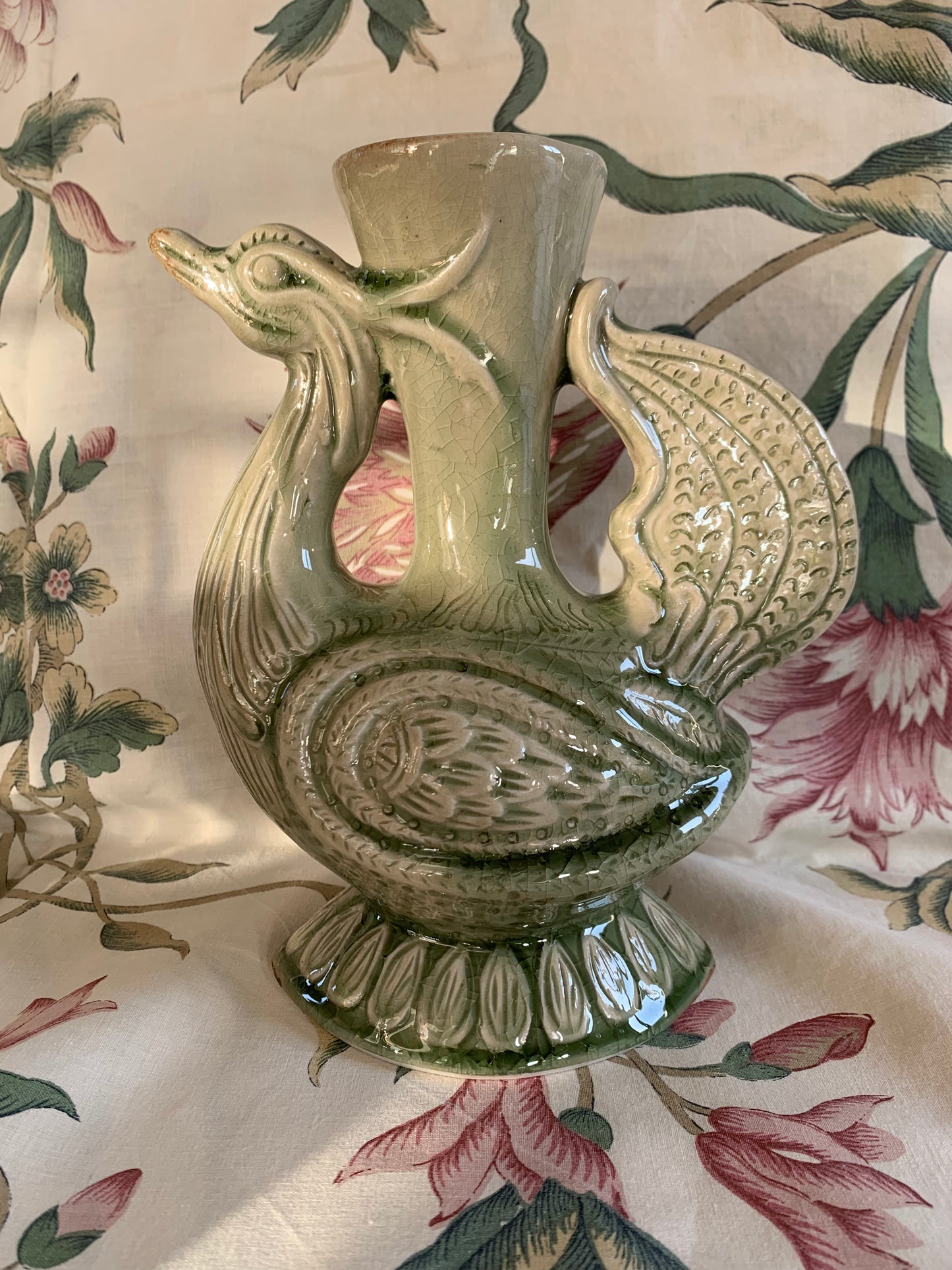 Pichet / vase oiseau en terre cuite