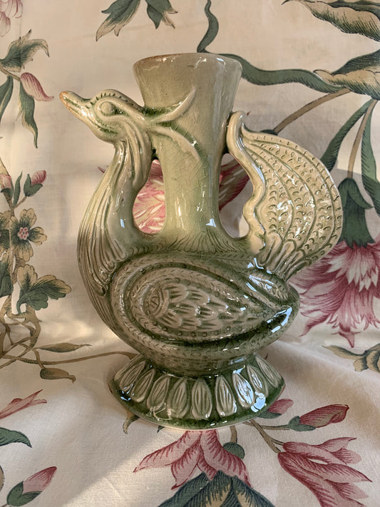 Pichet / vase oiseau en terre cuite