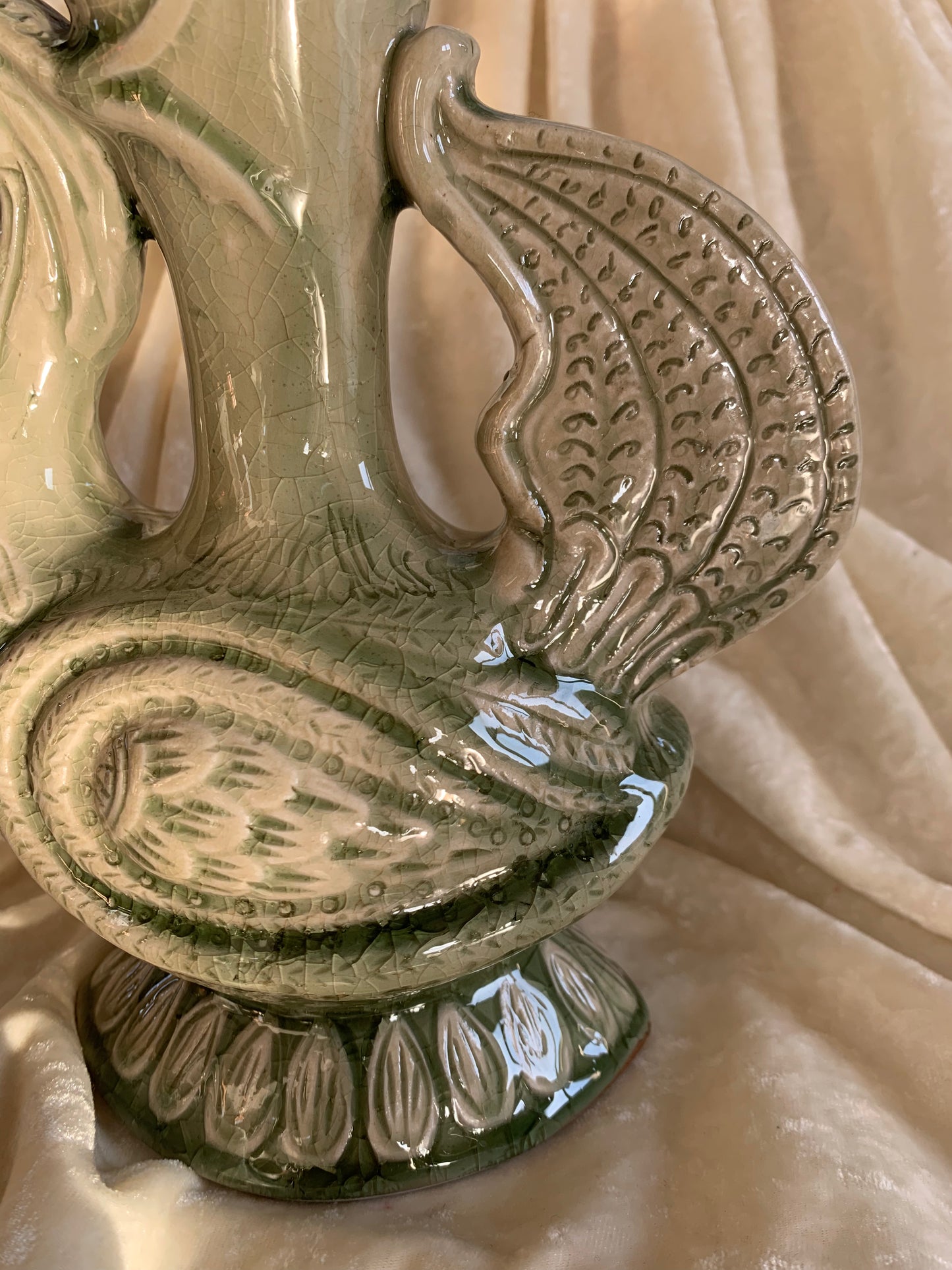 Pichet / vase oiseau en terre cuite
