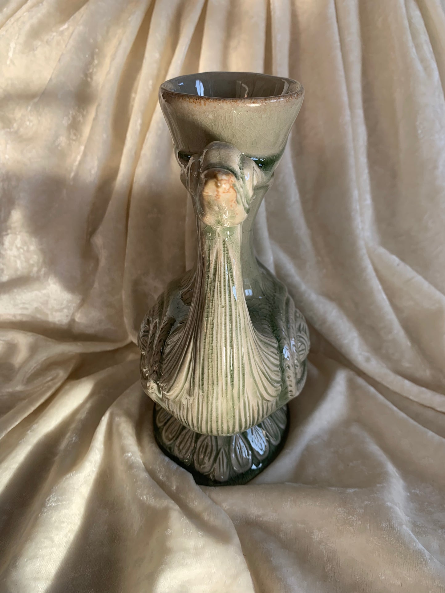 Pichet / vase oiseau en terre cuite