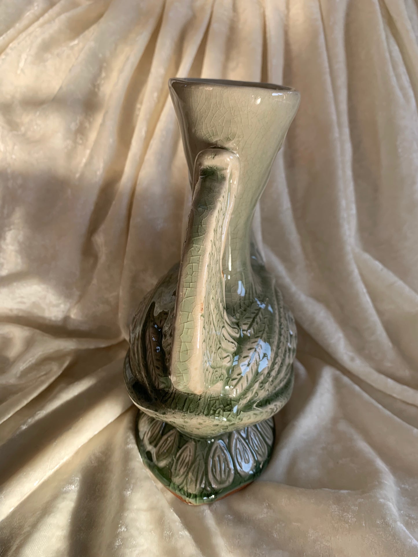 Pichet / vase oiseau en terre cuite