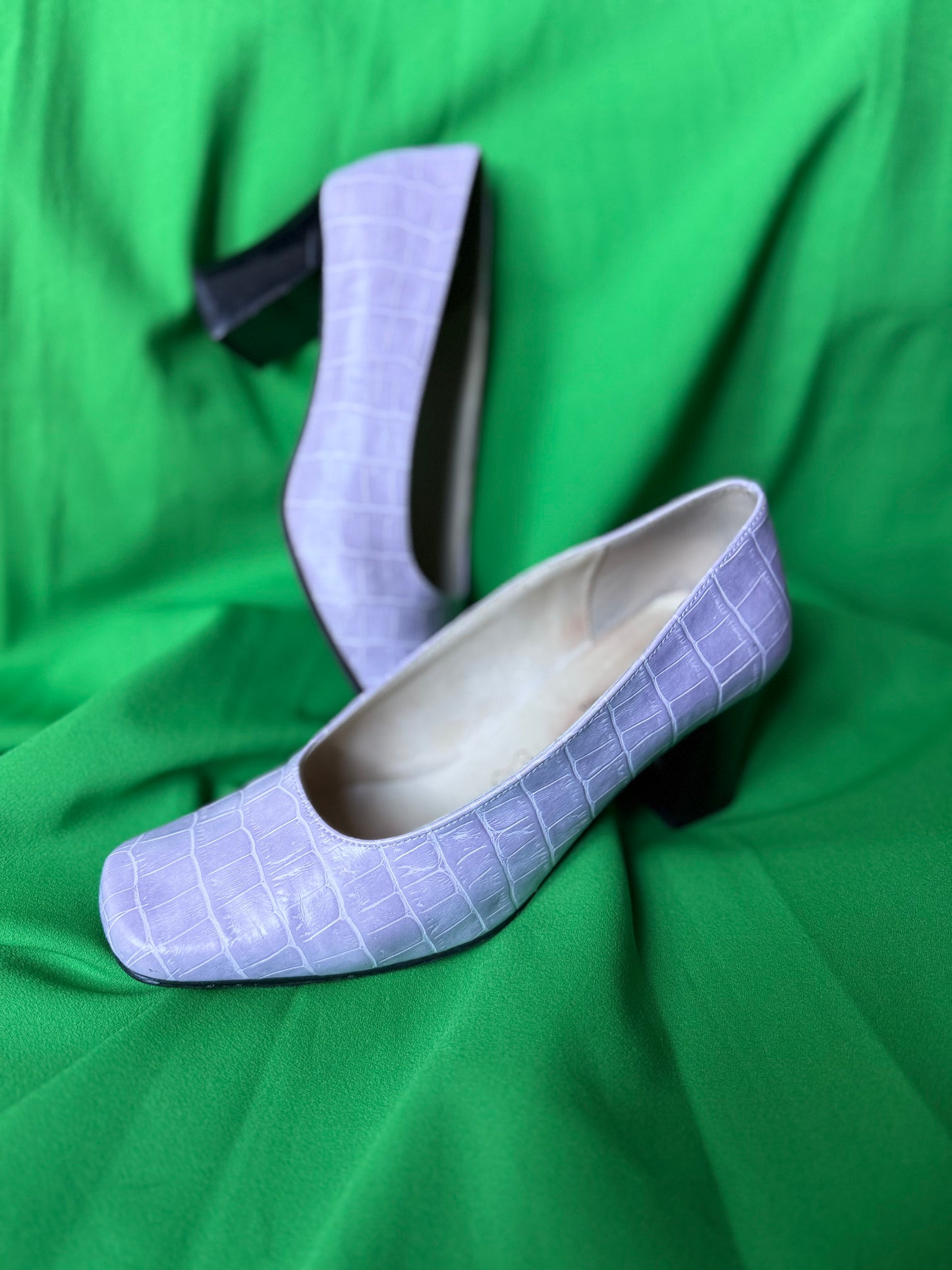 Ballerines à talon lila en cuir Agnes Flo T.37