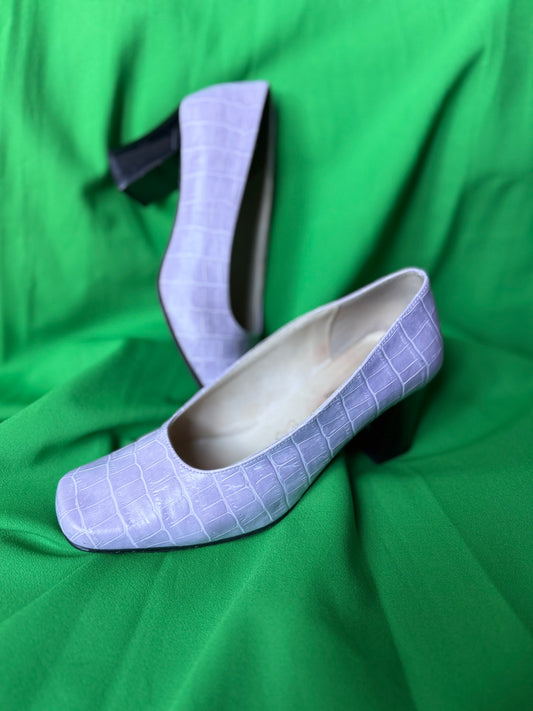 Ballerines à talon lila en cuir Agnes Flo T.37
