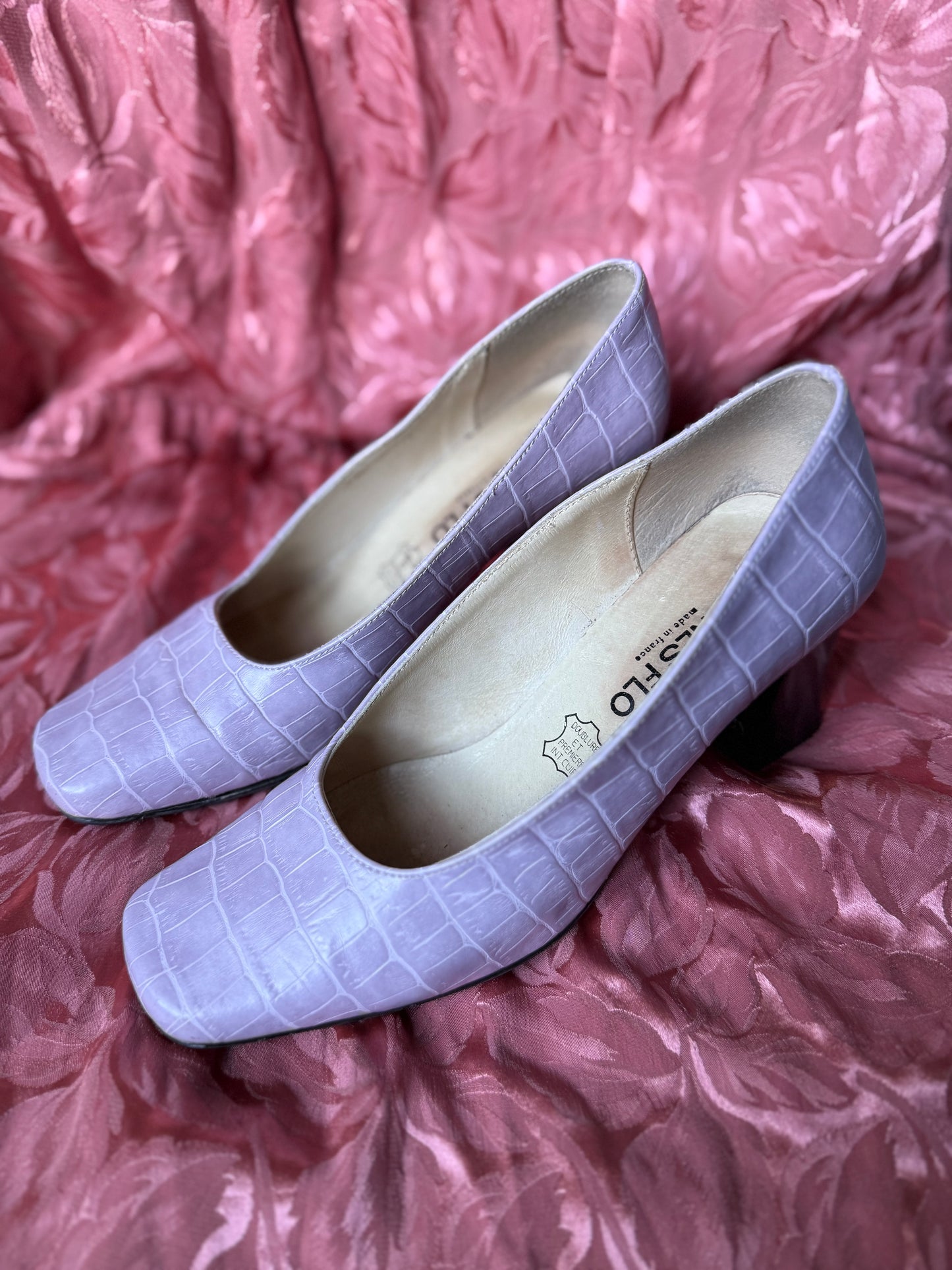 Ballerines à talon lila en cuir Agnes Flo T.37