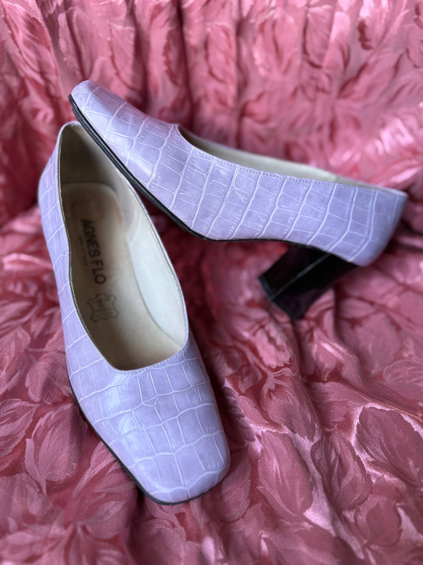 Ballerines à talon lila en cuir Agnes Flo T.37