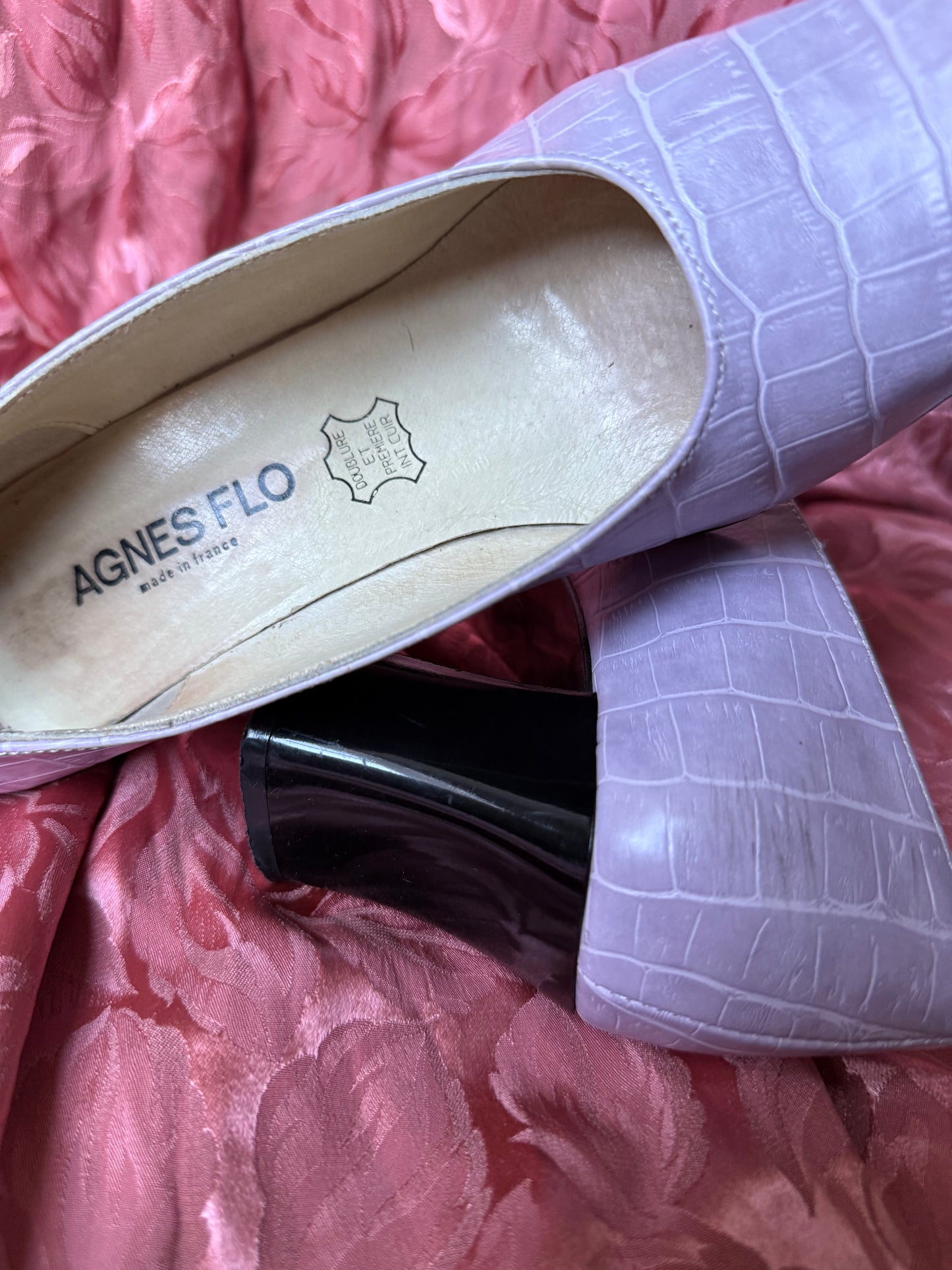Ballerines à talon lila en cuir Agnes Flo T.37