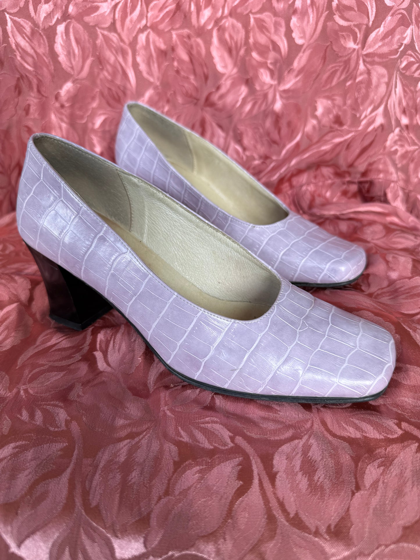 Ballerines à talon lila en cuir Agnes Flo T.37