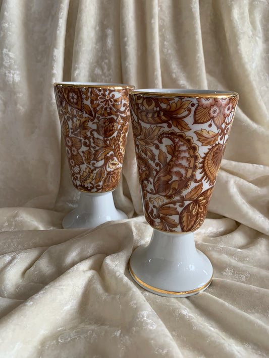 Deux mazagrans motif groovy vintage Tradition CNP France