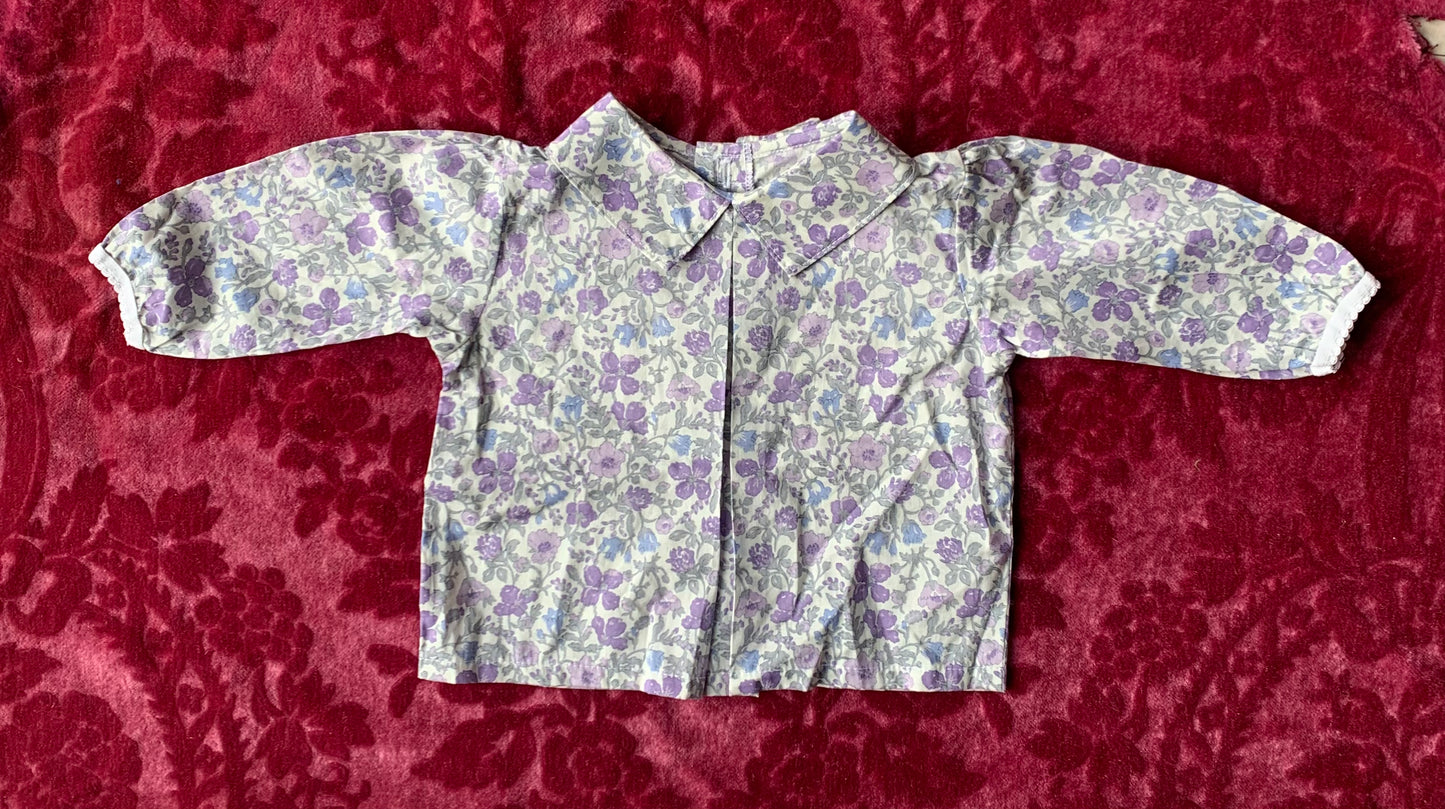 Chemisier floral à scratch T.1 à 3 mois