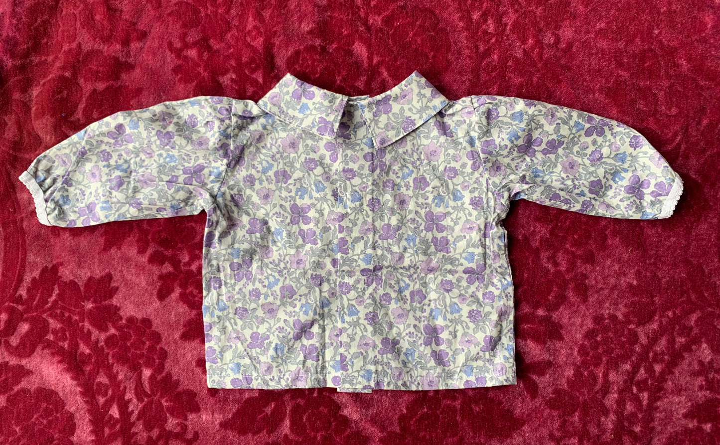 Chemisier floral à scratch T.1 à 3 mois