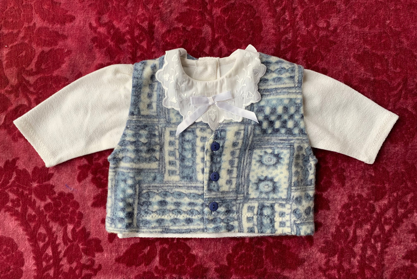 Ensemble haut & gilet 1000 câlins T.1 à 3 mois