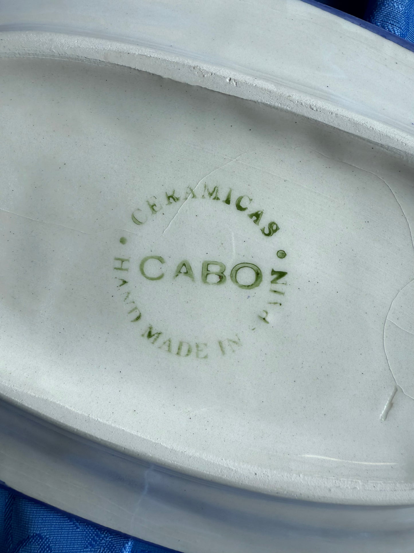 Cinq coupelles en céramique motifs carreaux peints à la main CABO