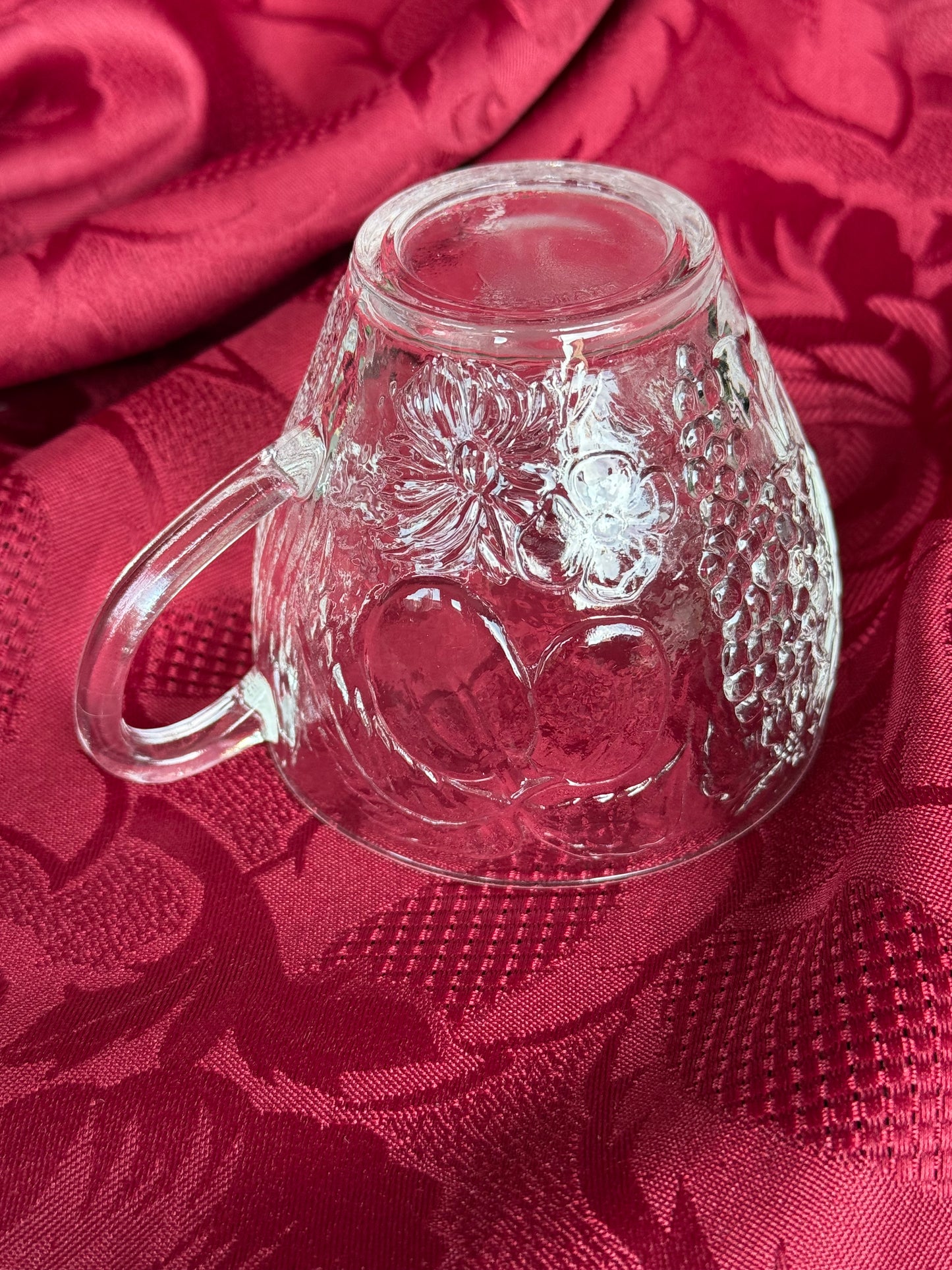 Six tasses en verre design botanique vintage Duralex