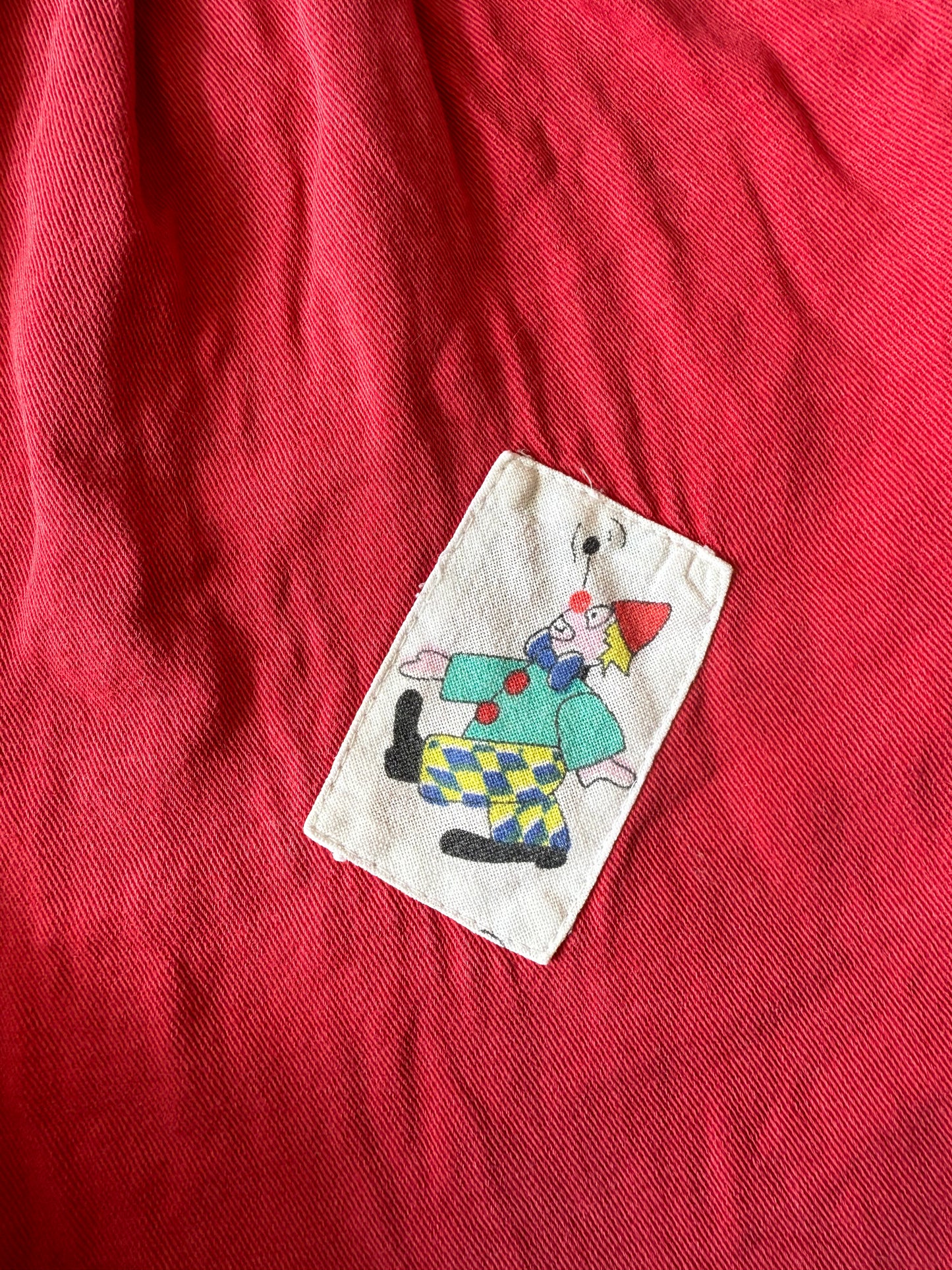 Salopette rouge vintage avec petit clown T.18 mois