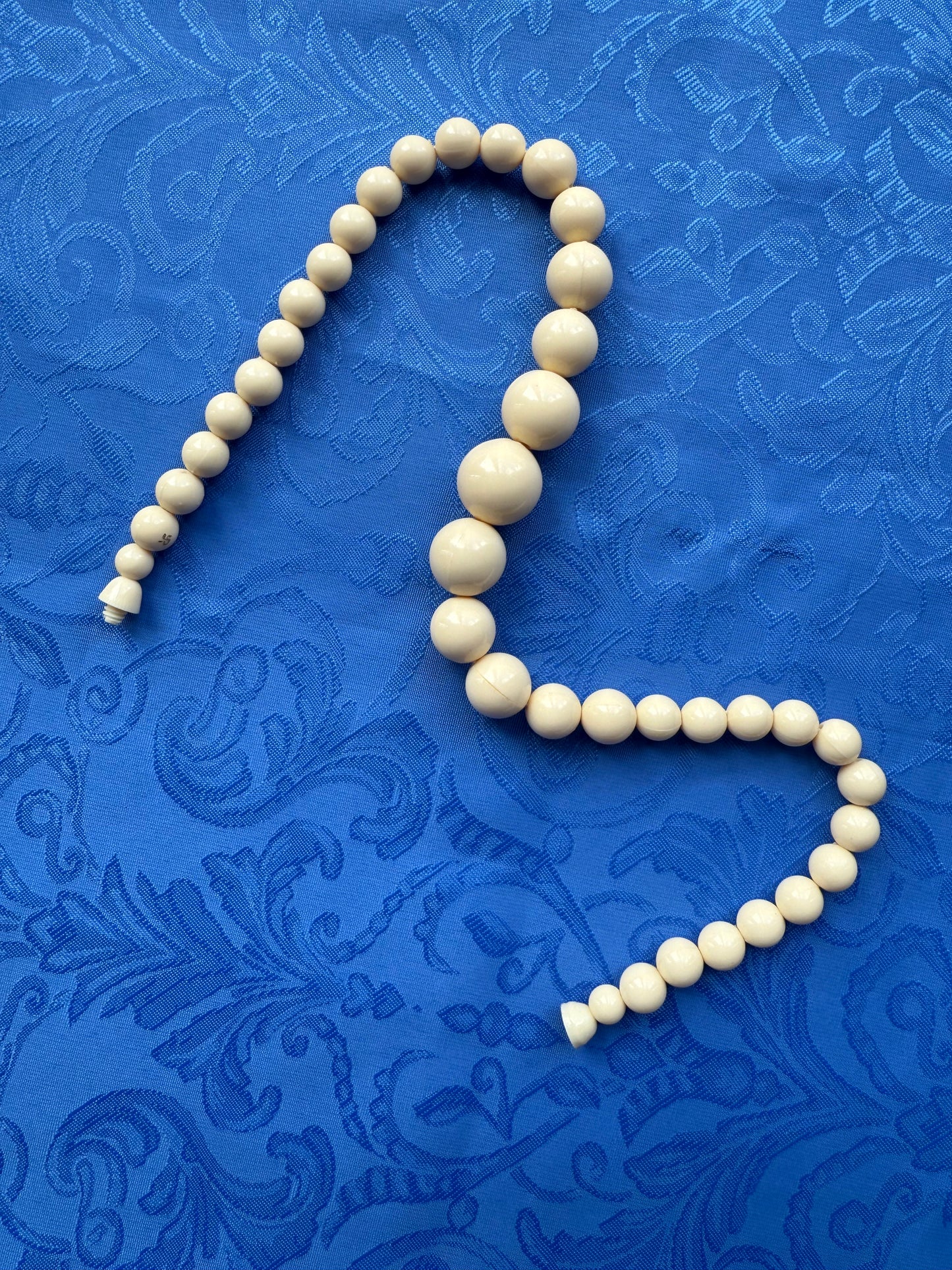 Collier vintage perles rondes couleur crème YR