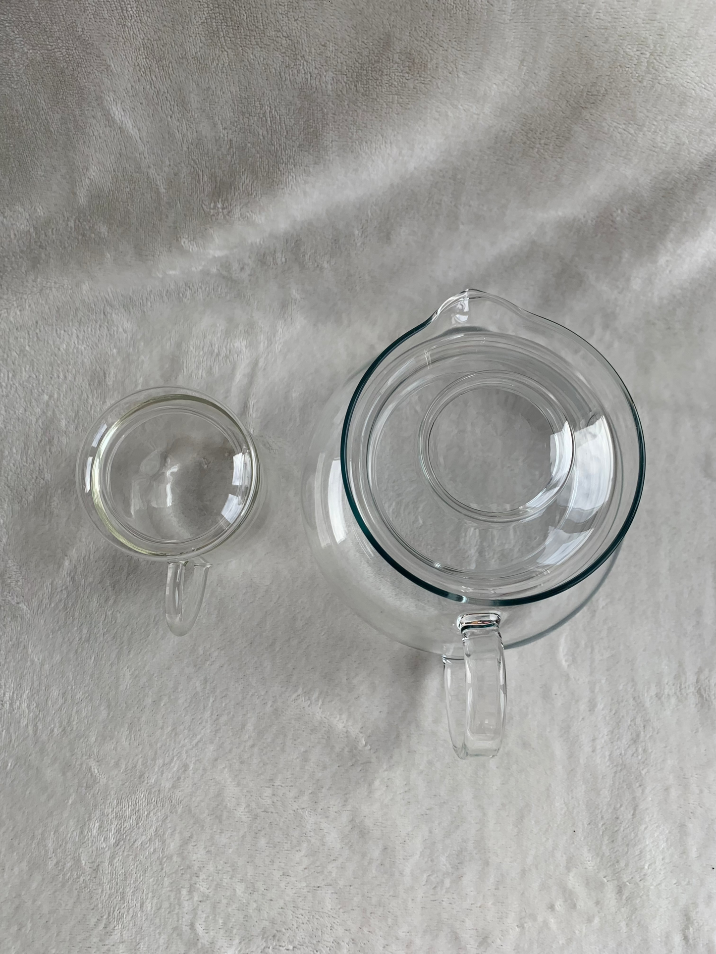 Théière & tasse en verre fin transparent