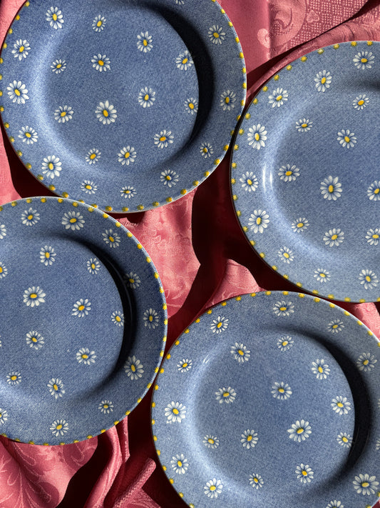 Quatre assiettes plates pâquerettes Perdenal Corona Colombia