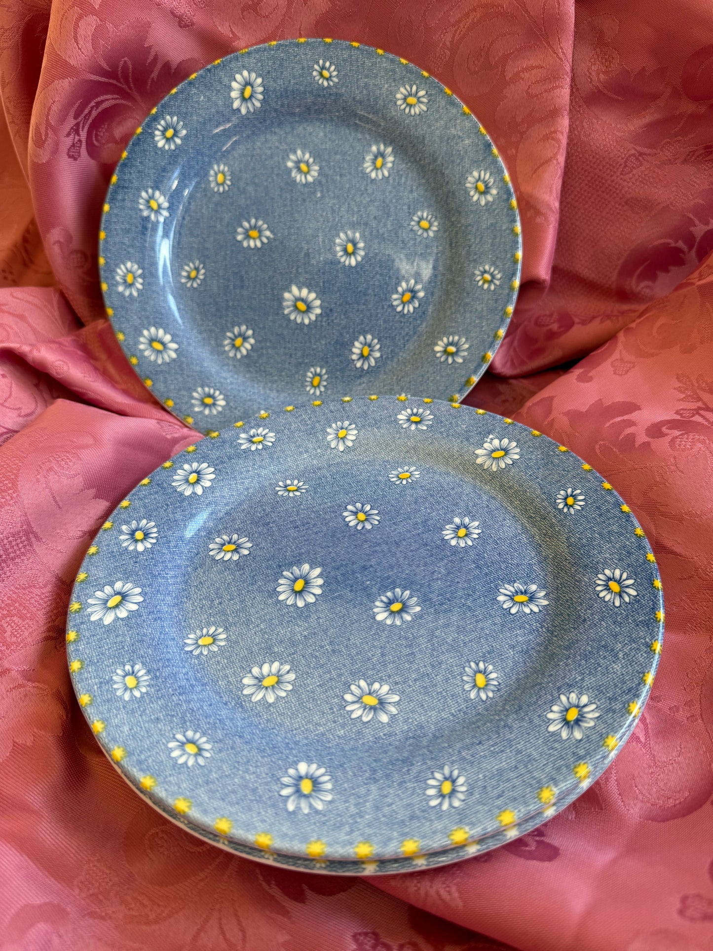 Quatre assiettes plates pâquerettes Perdenal Corona Colombia