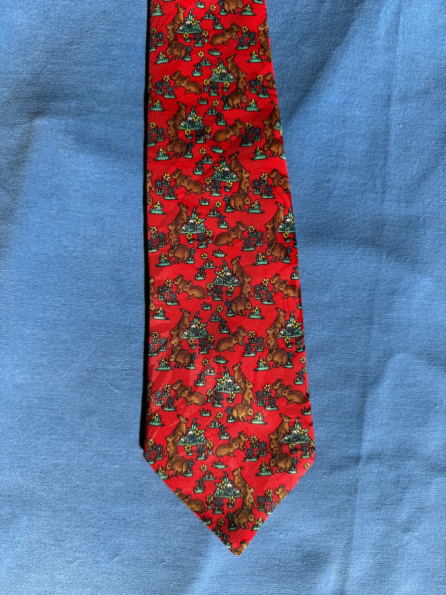 Cravate motif lapins Highlander fabrication française