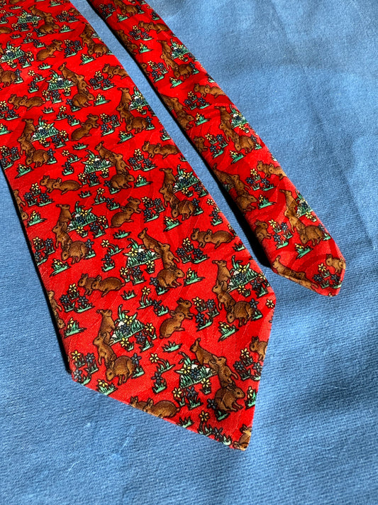 Cravate motif lapins Highlander fabrication française