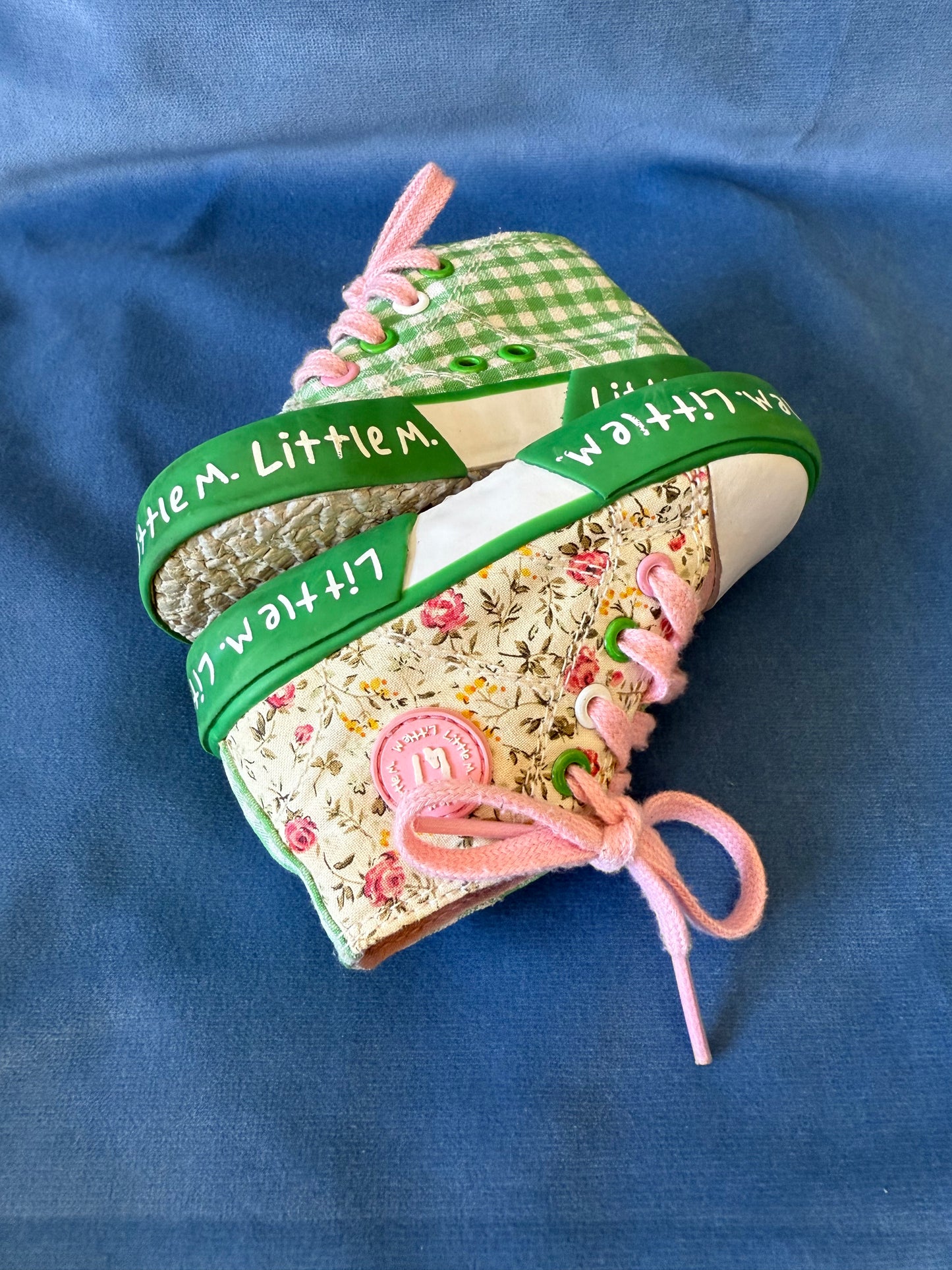 Baskets à motifs carreaux et fleurs Little Mary T.19