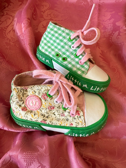 Baskets à motifs carreaux et fleurs Little Mary T.19