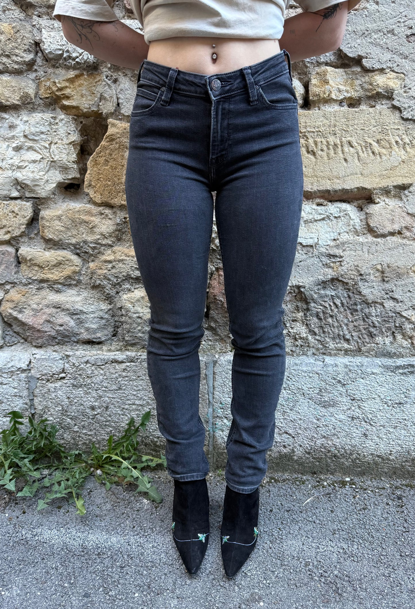 Jean slim noir ELLY par Lee T. W27 L31