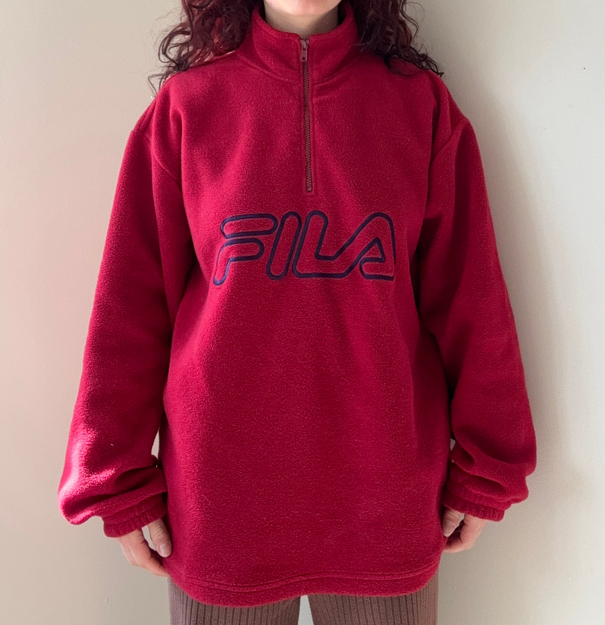 Pull polaire rouge Fila T.42