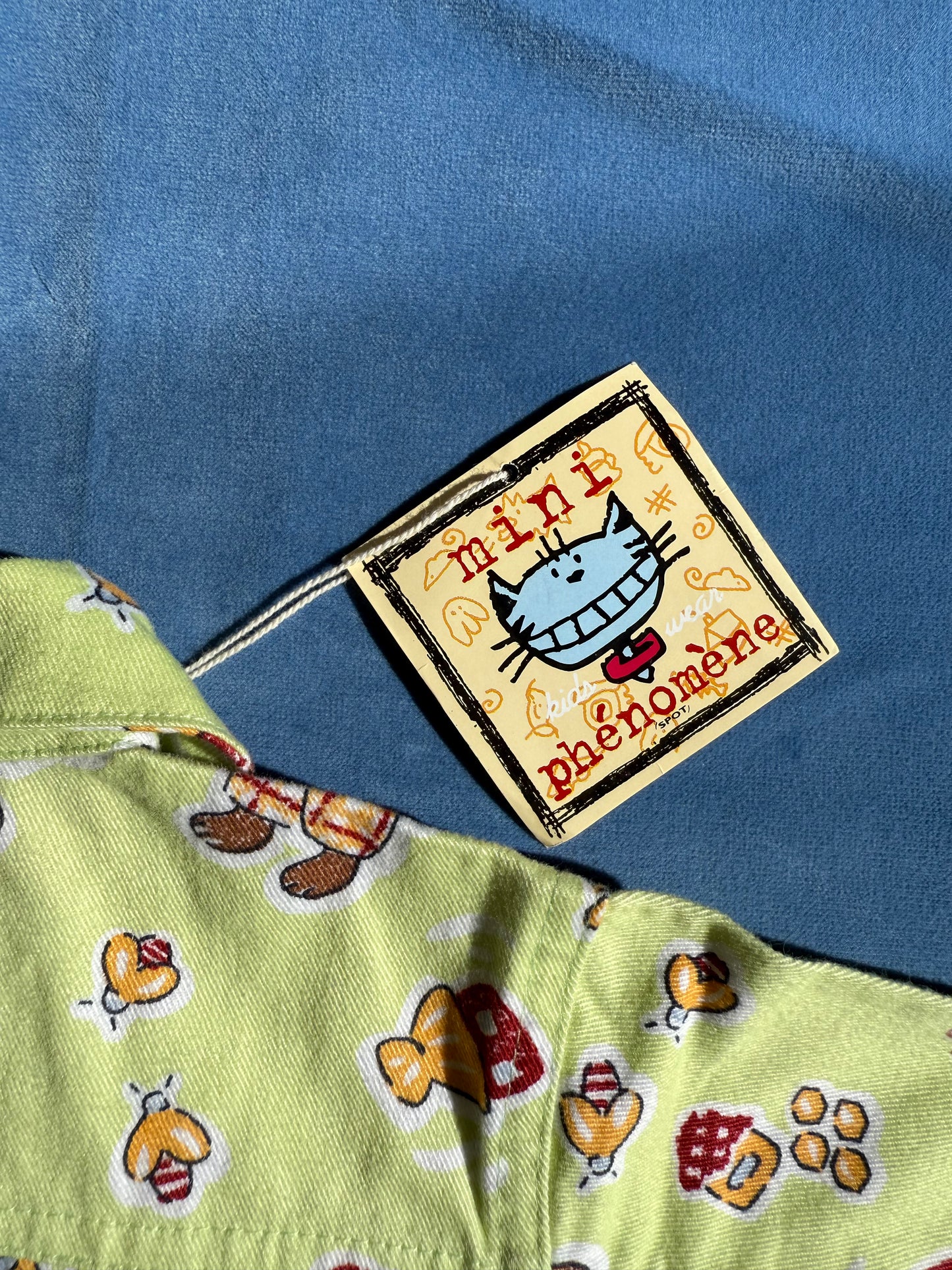 Veste en jean bébé neuve Mini Phénomène motif nounours T.6 mois
