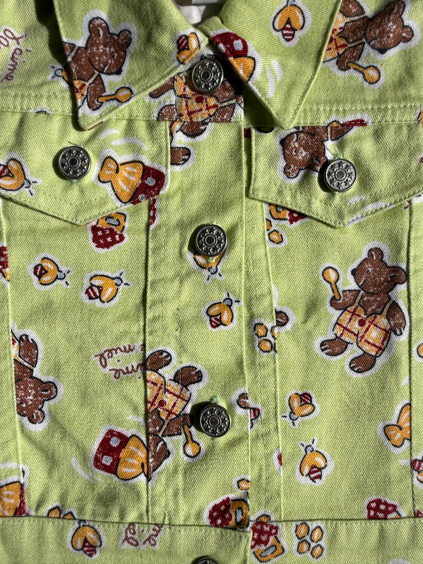 Veste en jean bébé neuve Mini Phénomène motif nounours T.6 mois
