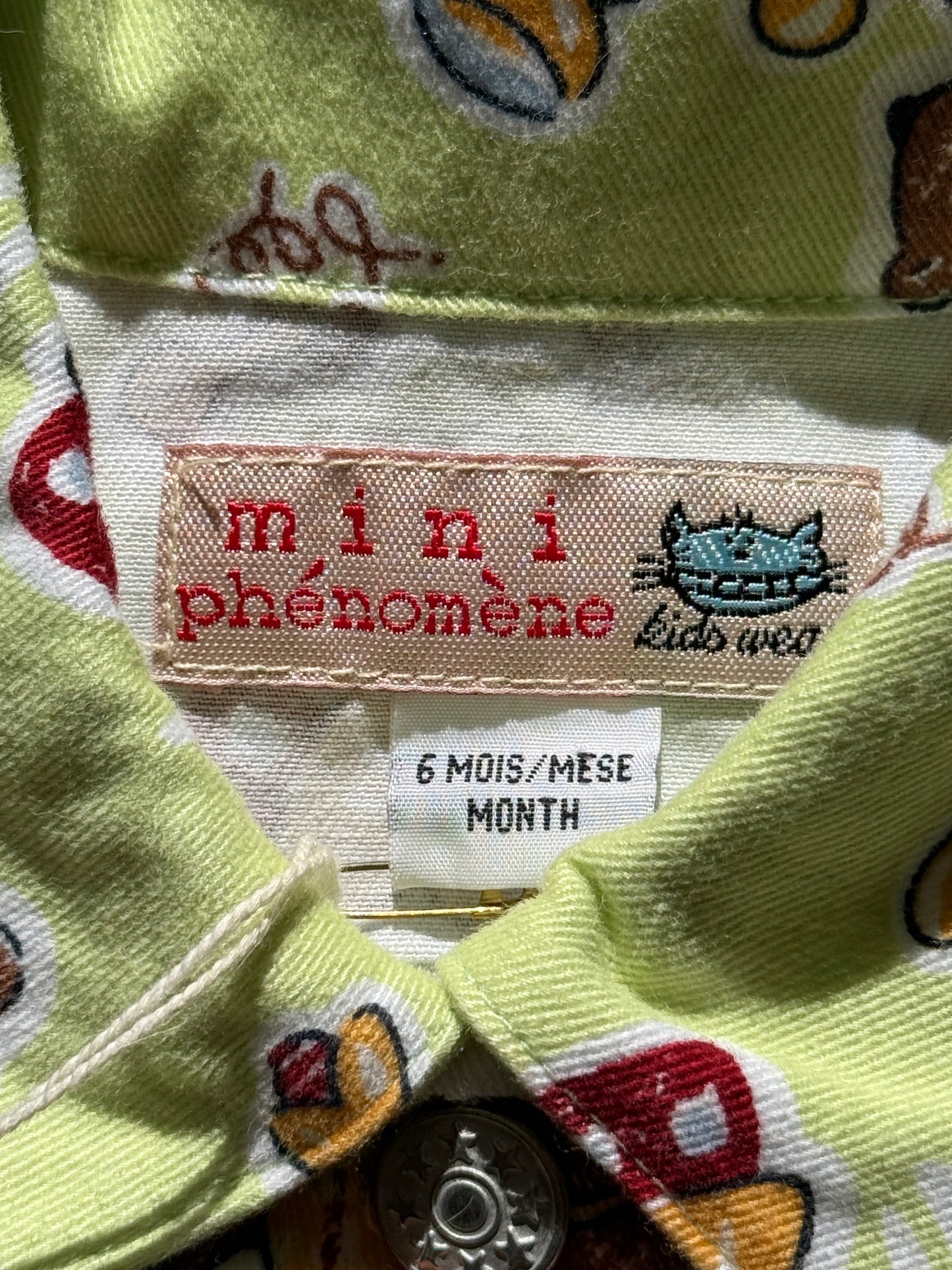 Veste en jean bébé neuve Mini Phénomène motif nounours T.6 mois