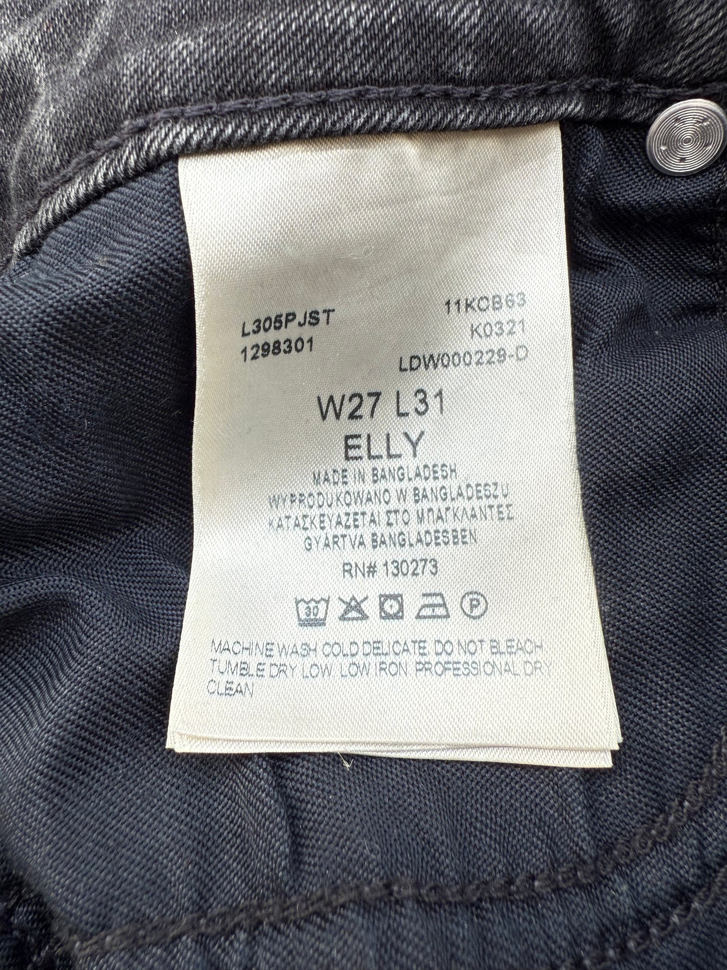 Jean slim noir ELLY par Lee T. W27 L31