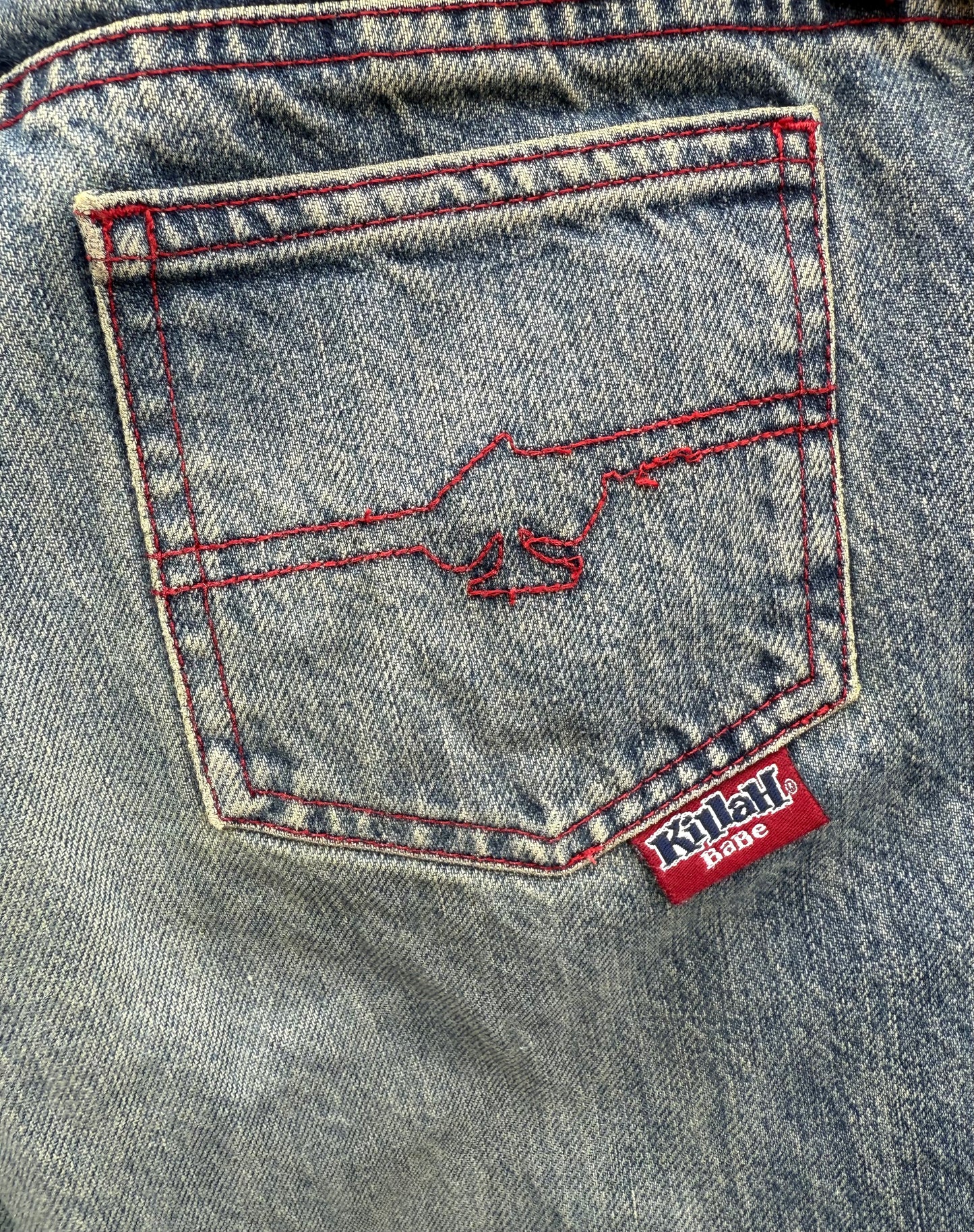 Jean patte d'eph avec patchwork vintage Killah Babe T.32 / XS