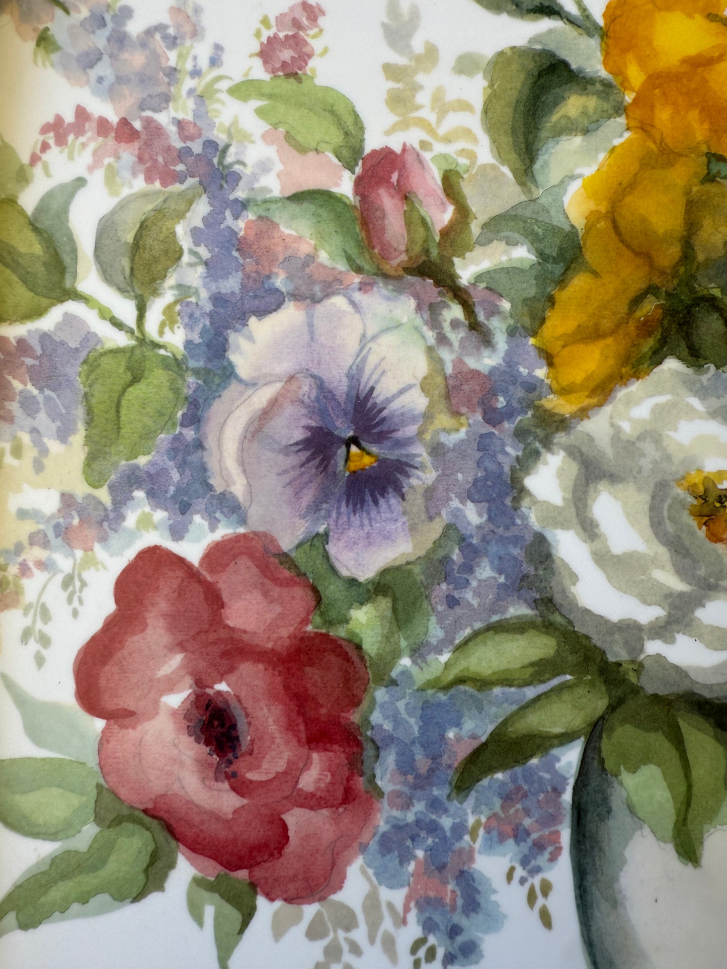 Plateau vintage en plastique mélaminé dessin fleurs Made in Italy signé A.Girardi 92