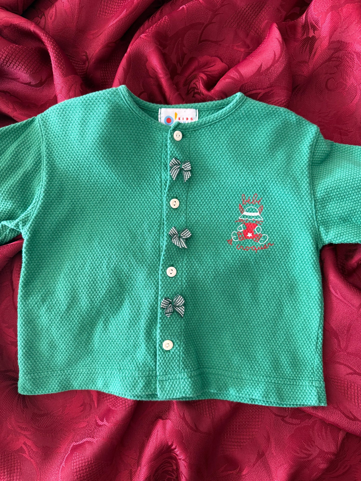 Gilet à manches longues bébé avec petits noeuds Kids Minis T.74 cm