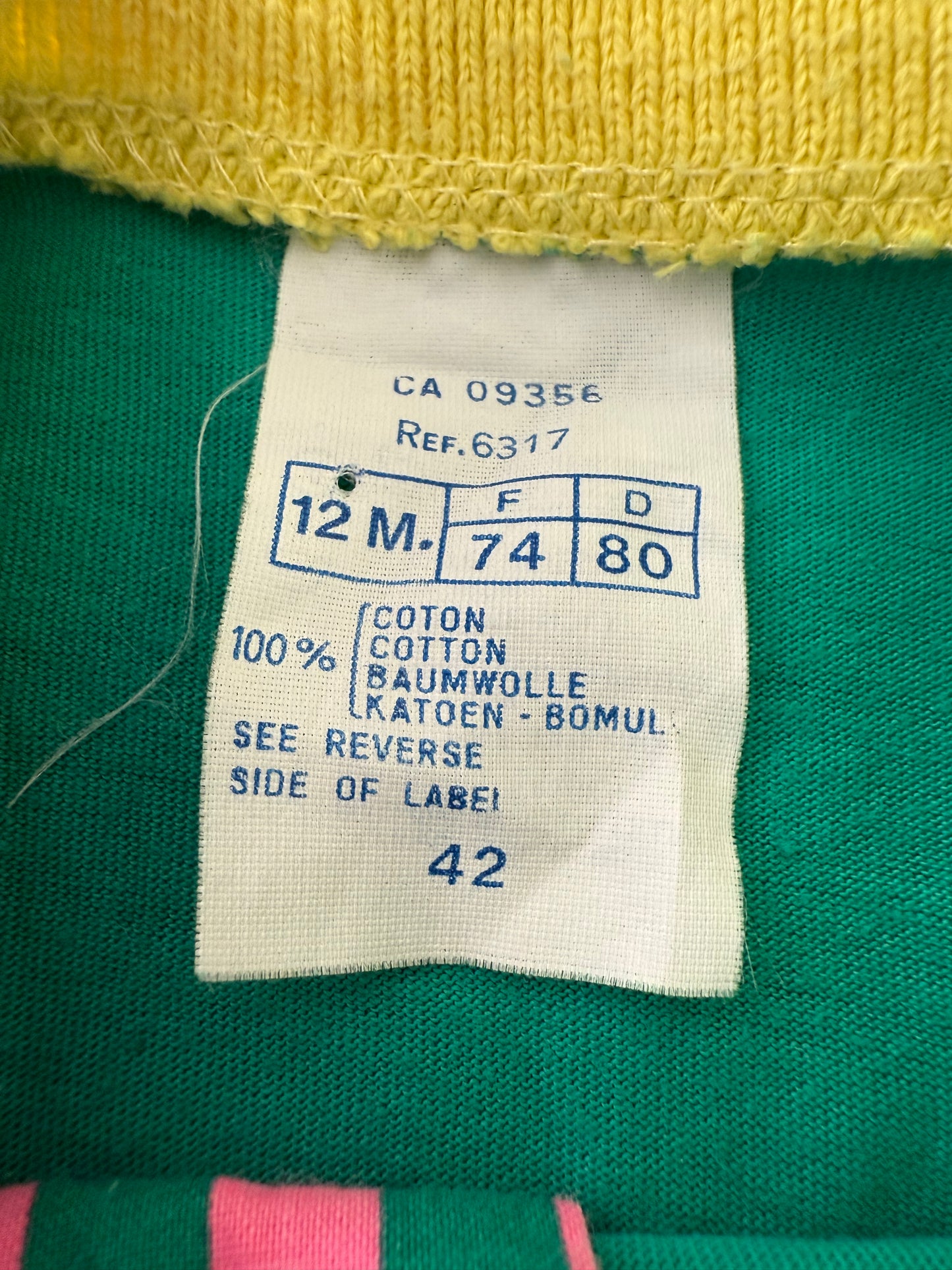 Polo bébé vintage avec rayures sur les épaules T.12 mois