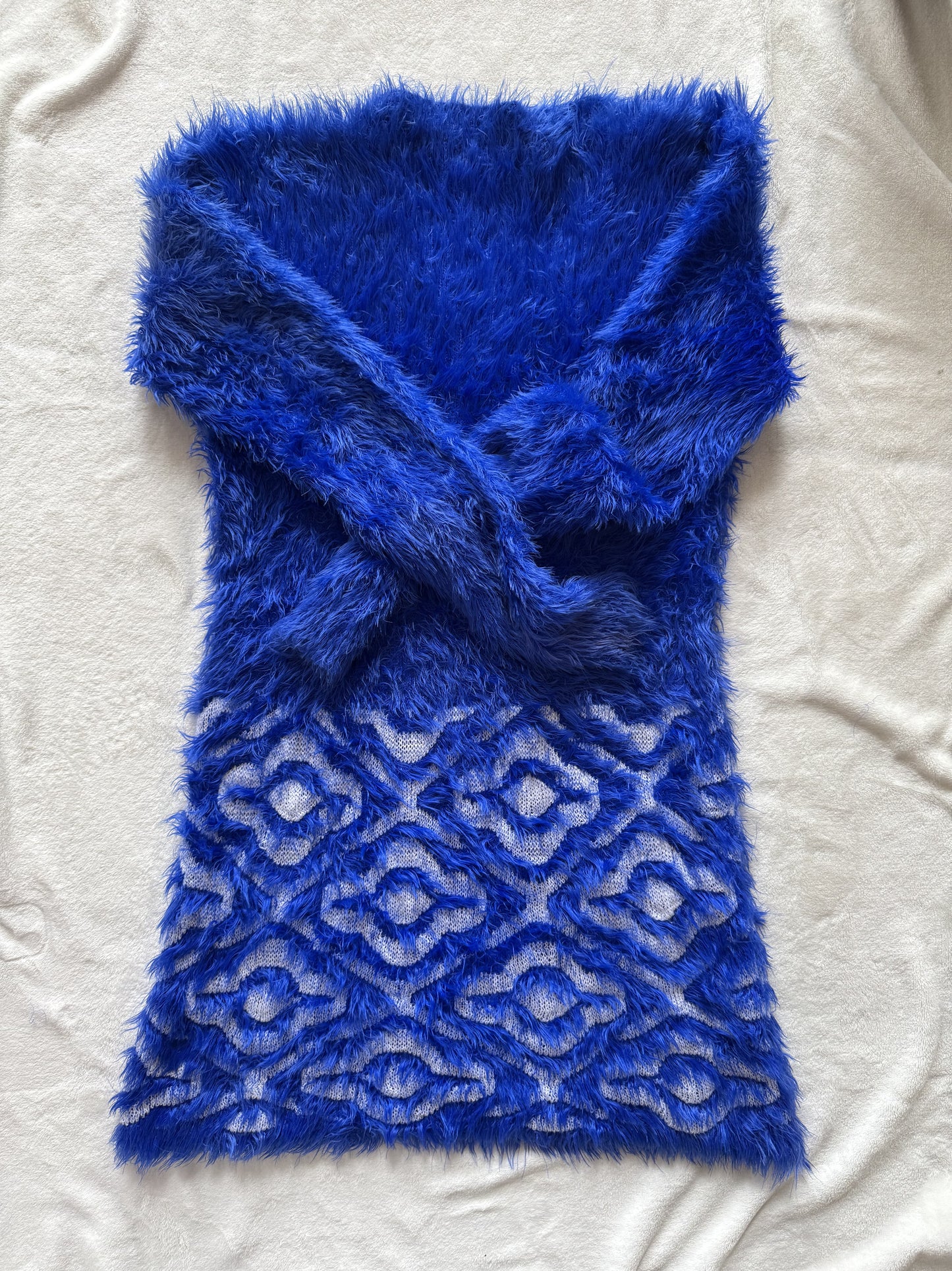 Robe bleue électrique à manches longues T.S à XL
