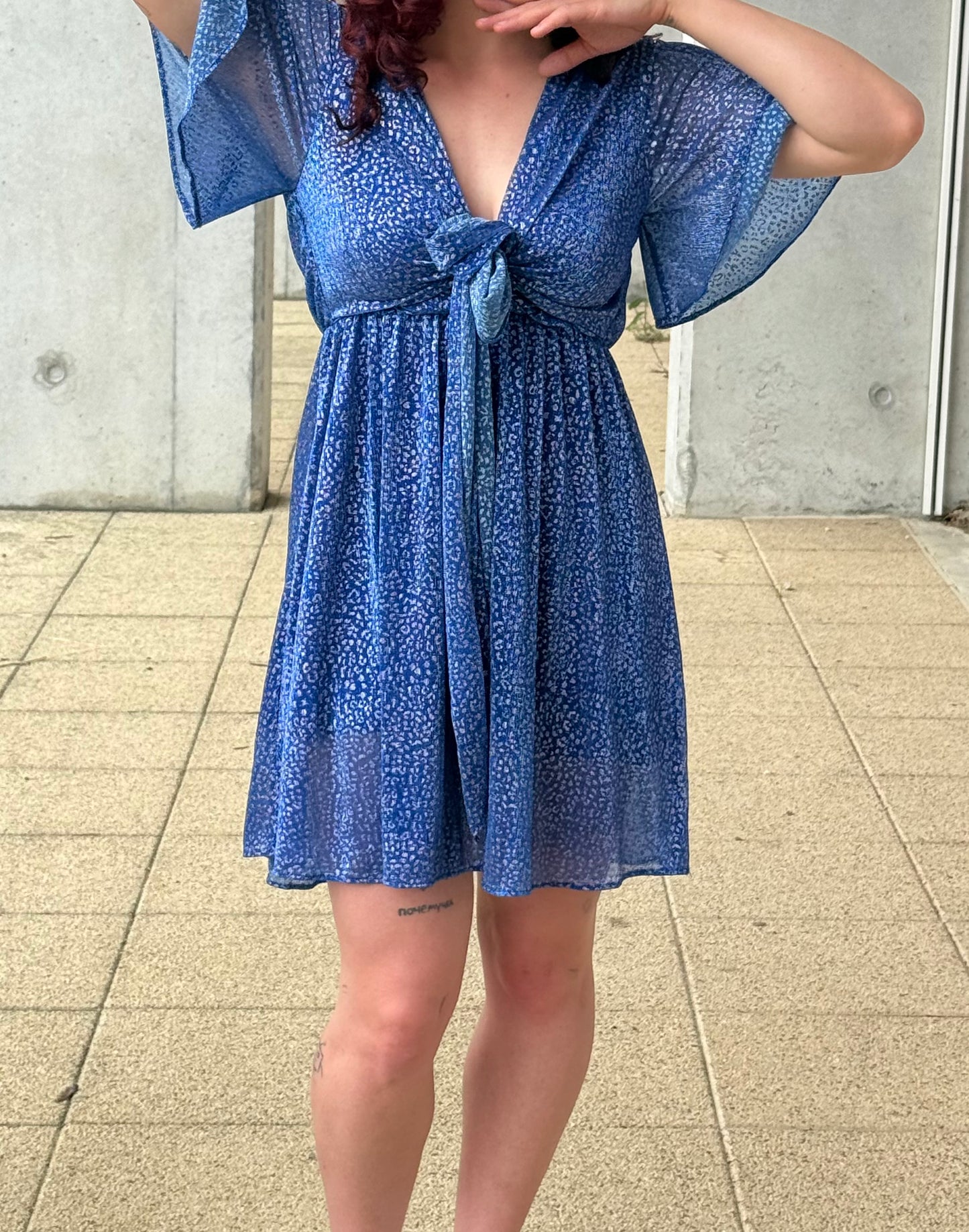 Robe EFFI motif léopard rose & bleu électrique Vintage Love T.M