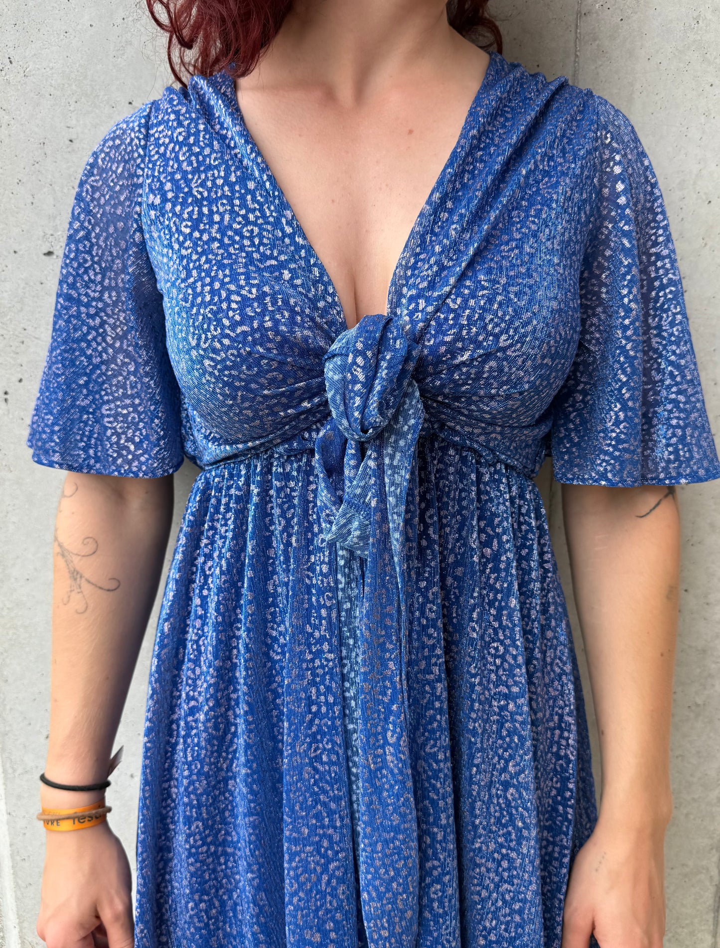 Robe EFFI motif léopard rose & bleu électrique Vintage Love T.M