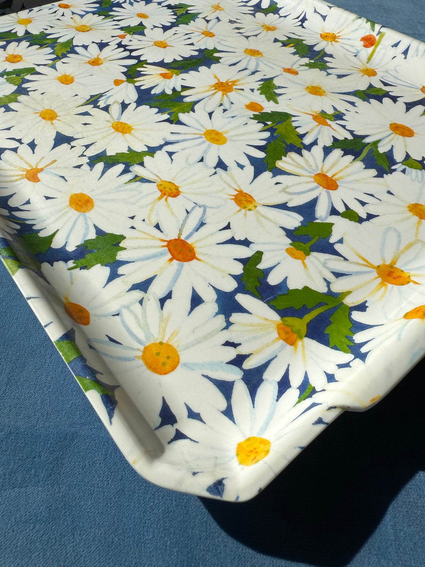 Plateau vintage mélaminé marguerites made in Italy