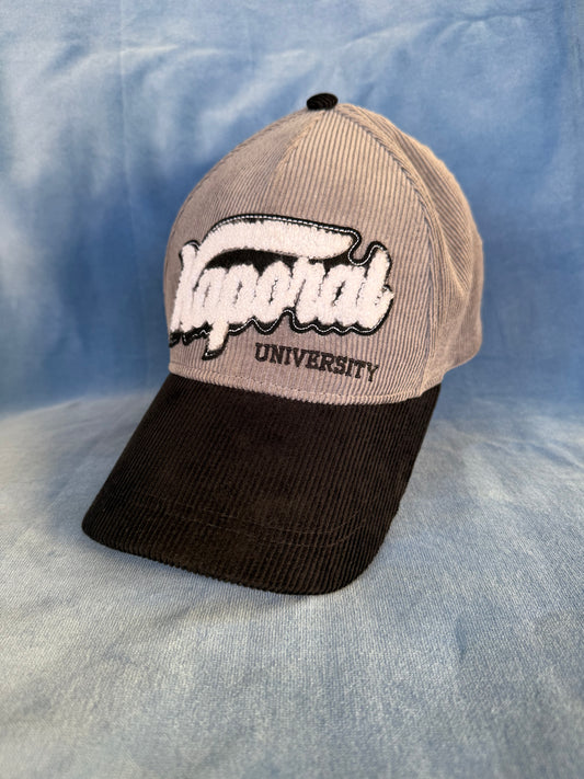 Casquette Kaporal University en velours côtelé noire et grise T.U